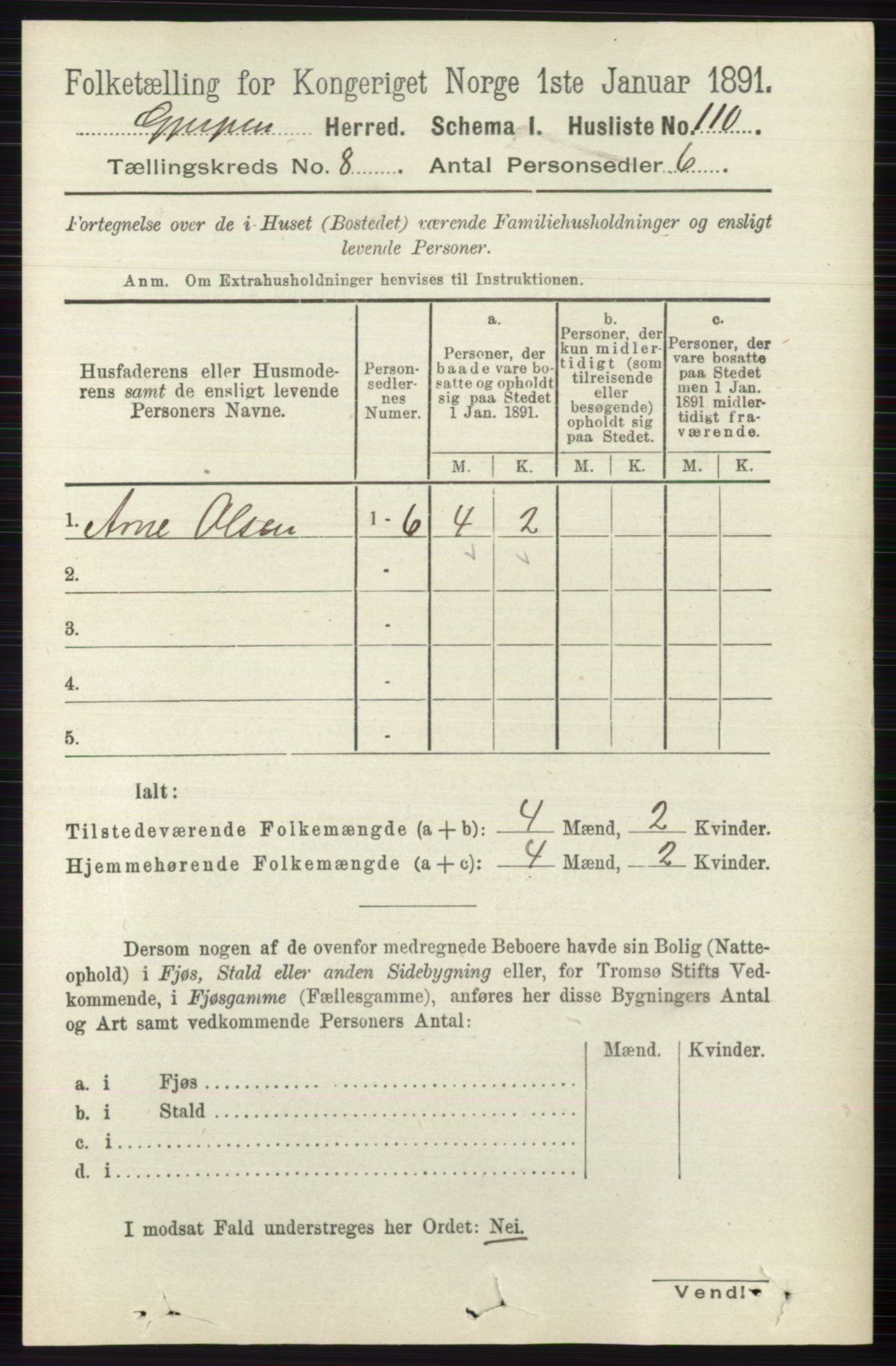 RA, 1891 census for 0812 Gjerpen, 1891, p. 4005