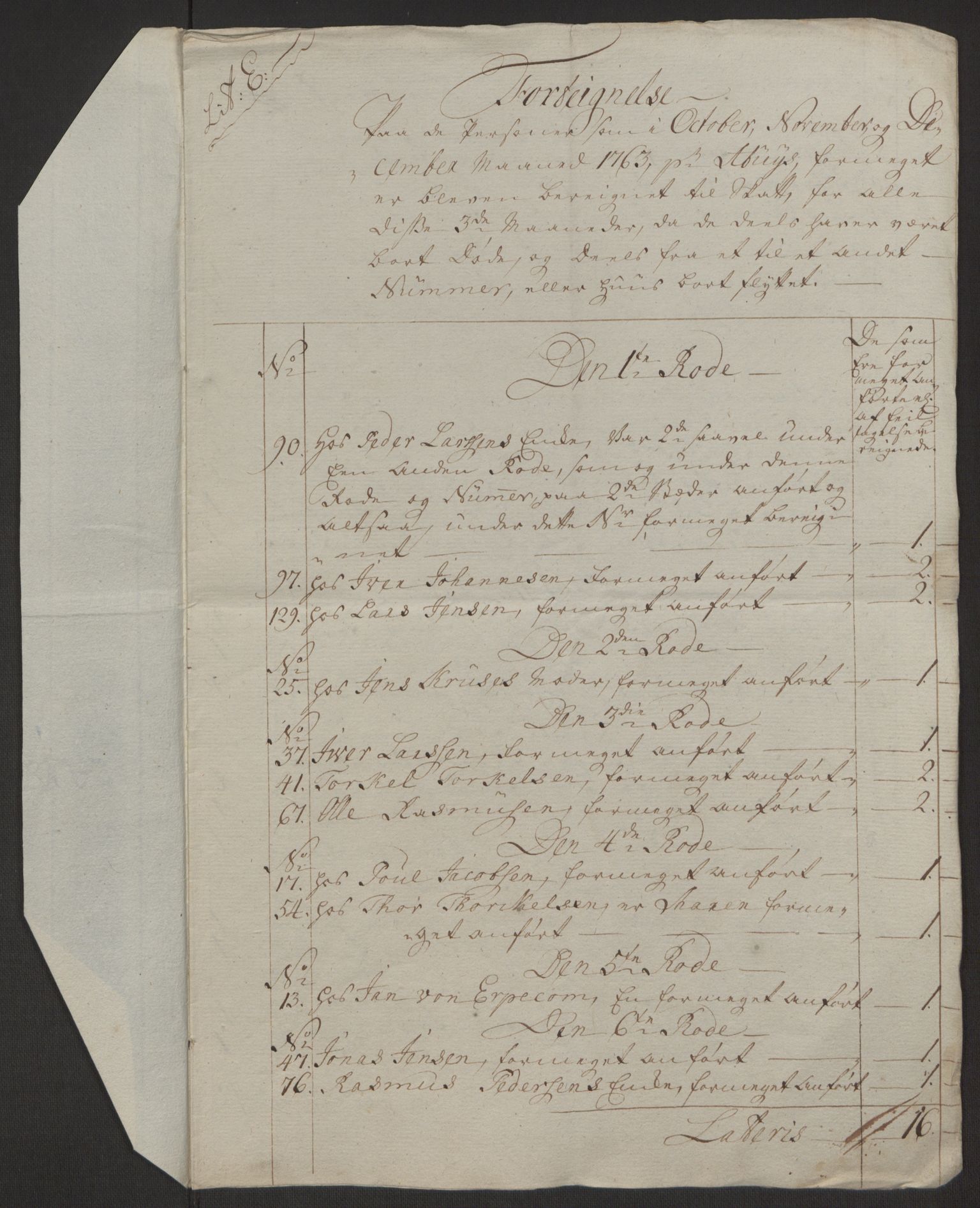 Rentekammeret inntil 1814, Reviderte regnskaper, Byregnskaper, AV/RA-EA-4066/R/Rp/L0366/0001: [P20] Kontribusjonsregnskap / Ekstraskatt, 1763, p. 36
