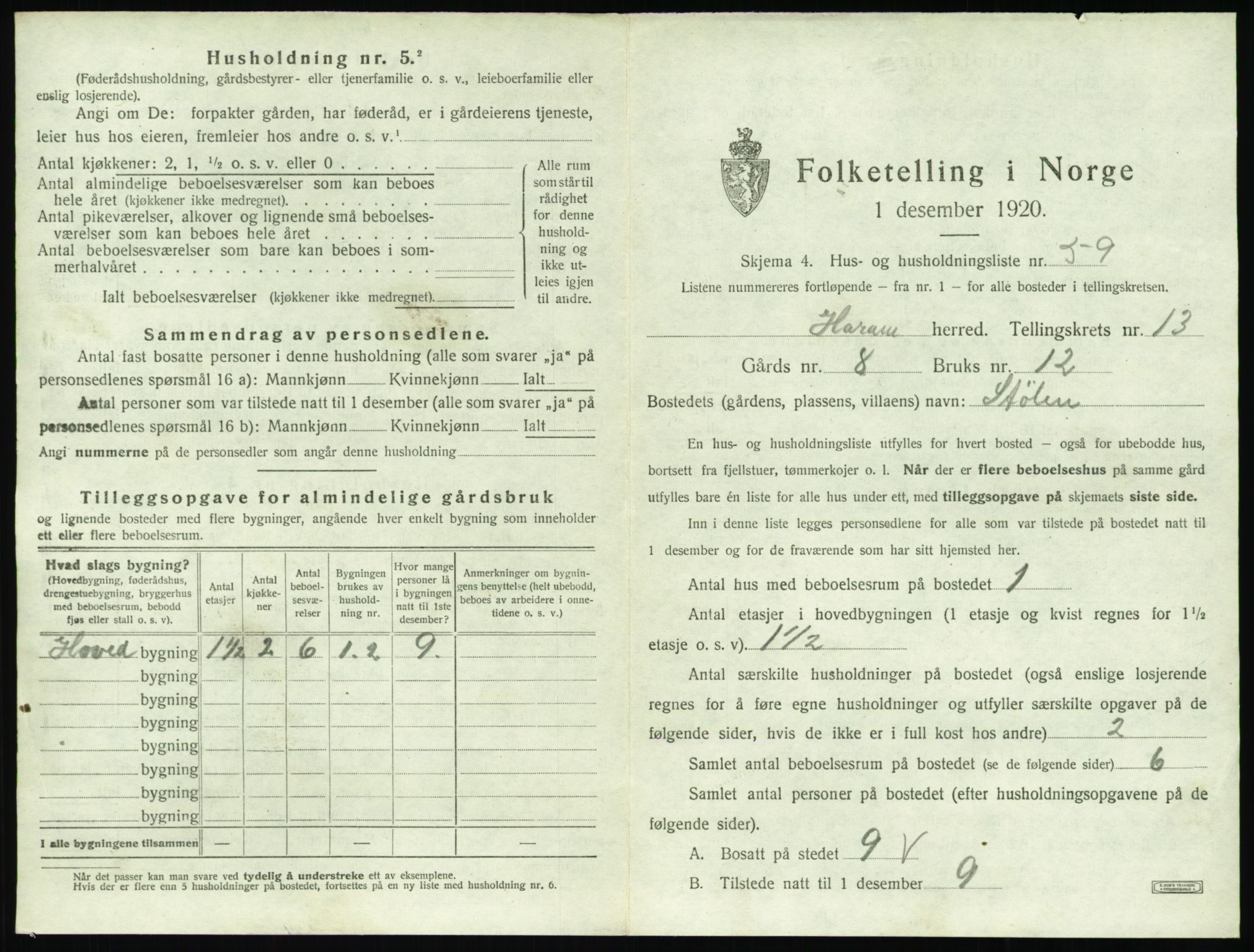 SAT, 1920 census for Haram, 1920, p. 969