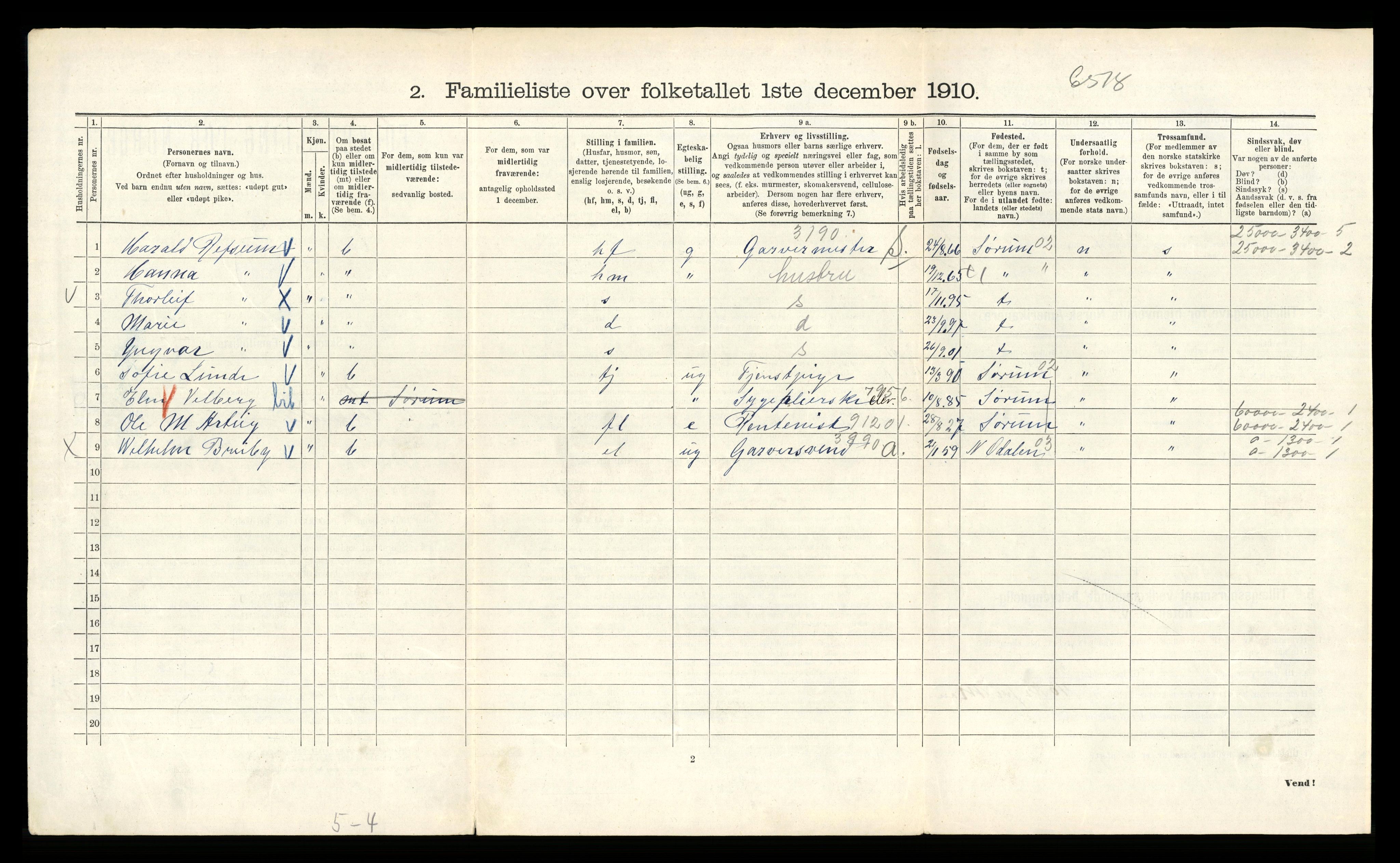 RA, 1910 census for Kristiania, 1910, p. 51624