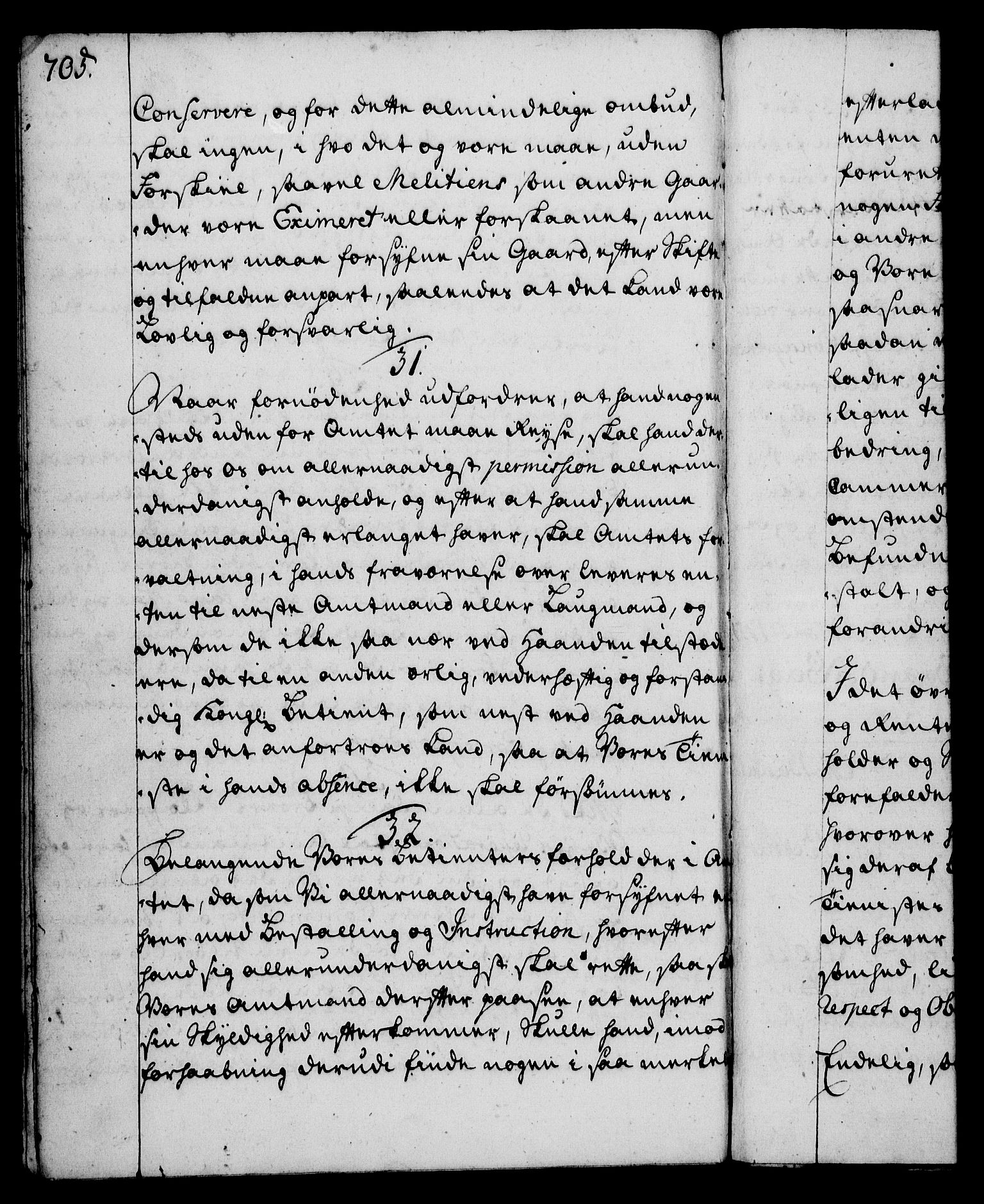 Rentekammeret, Kammerkanselliet, RA/EA-3111/G/Gg/Ggi/L0002: Norsk instruksjonsprotokoll med register (merket RK 53.35), 1729-1751, p. 705