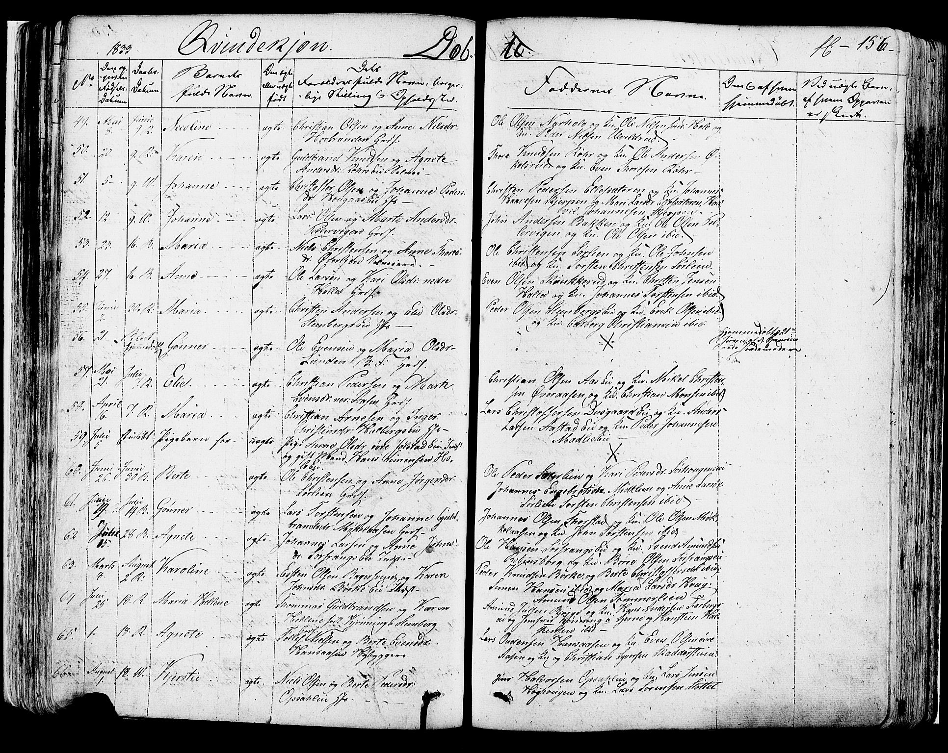 Ringsaker prestekontor, AV/SAH-PREST-014/K/Ka/L0007: Parish register (official) no. 7A, 1826-1837, p. 156