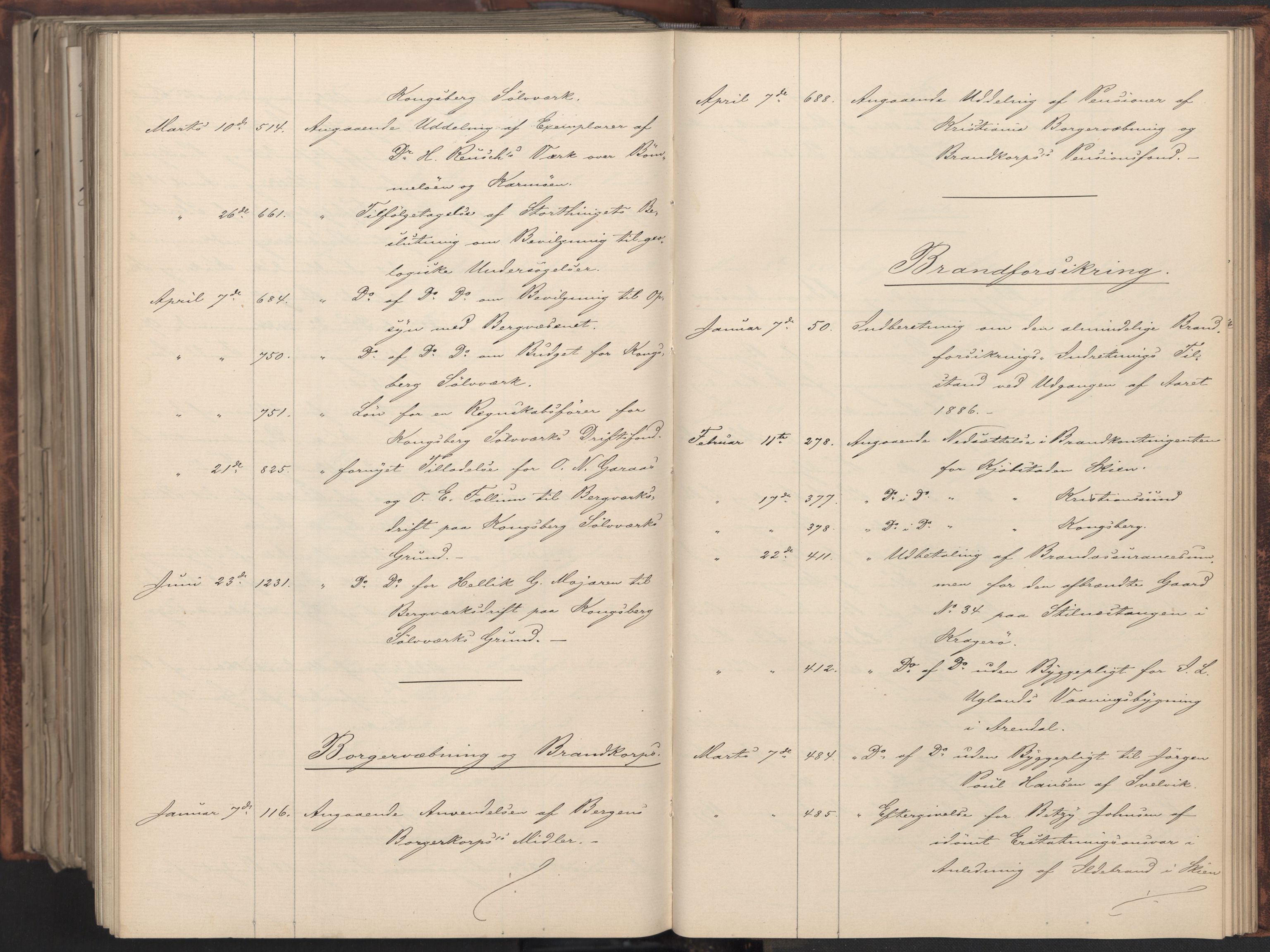 Statsrådssekretariatet, AV/RA-S-1001/A/Ab/L0151: Kgl. res. nr. 1-1281, 1. halvår, 1888