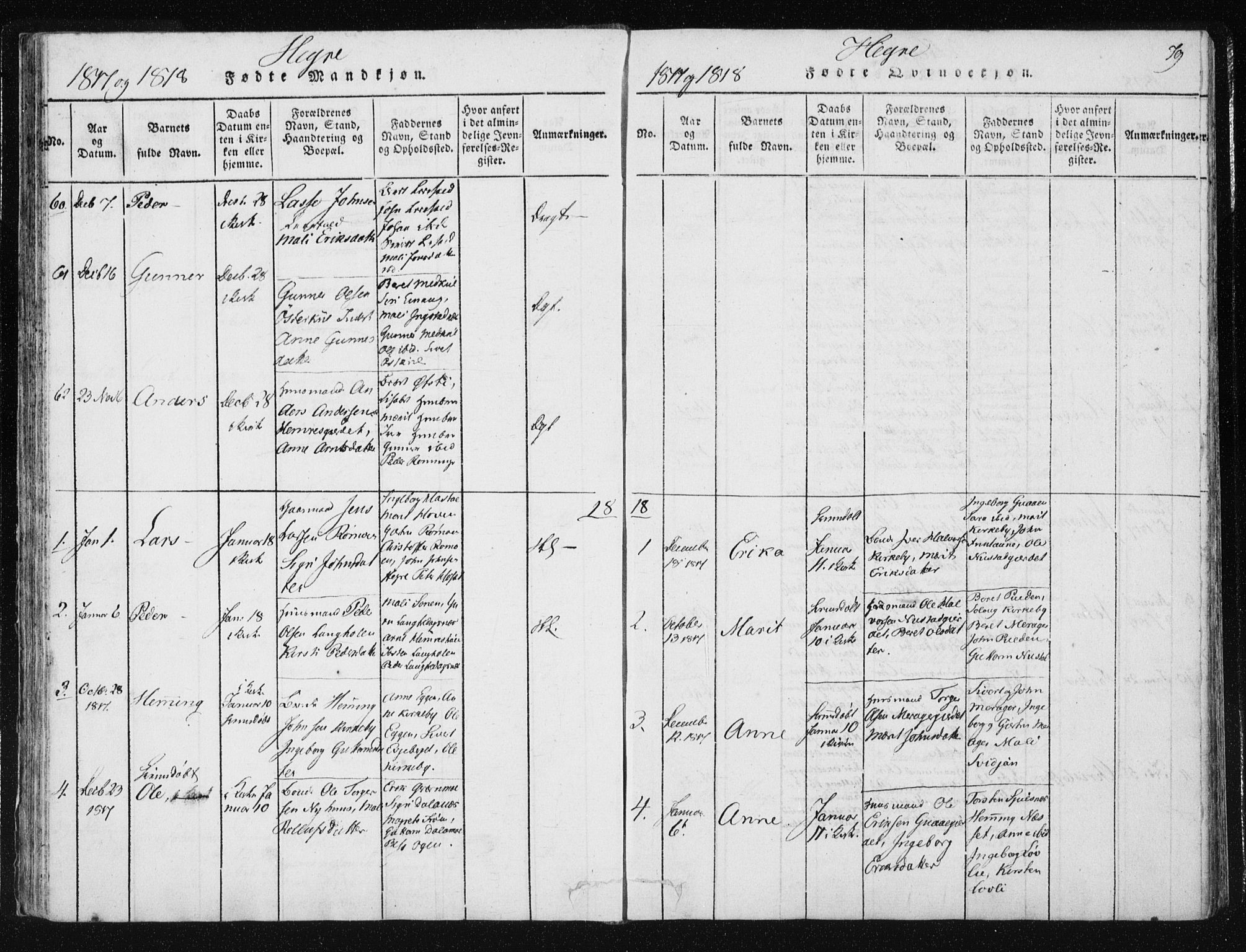 Ministerialprotokoller, klokkerbøker og fødselsregistre - Nord-Trøndelag, SAT/A-1458/709/L0061: Parish register (official) no. 709A08 /4, 1815-1819, p. 79
