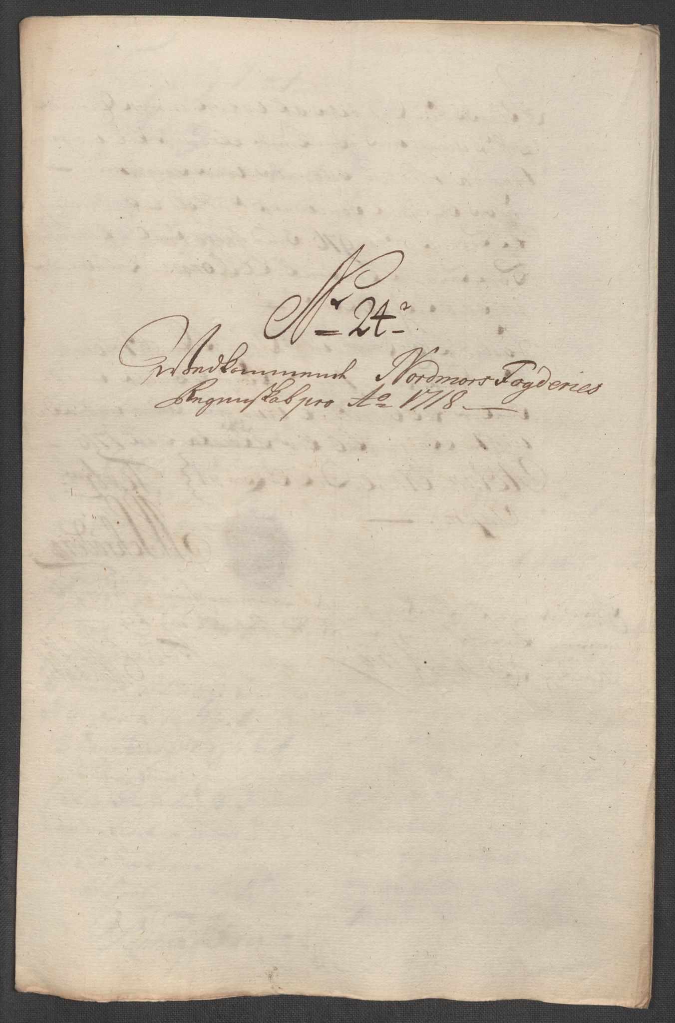 Rentekammeret inntil 1814, Reviderte regnskaper, Fogderegnskap, AV/RA-EA-4092/R56/L3751: Fogderegnskap Nordmøre, 1718, p. 185