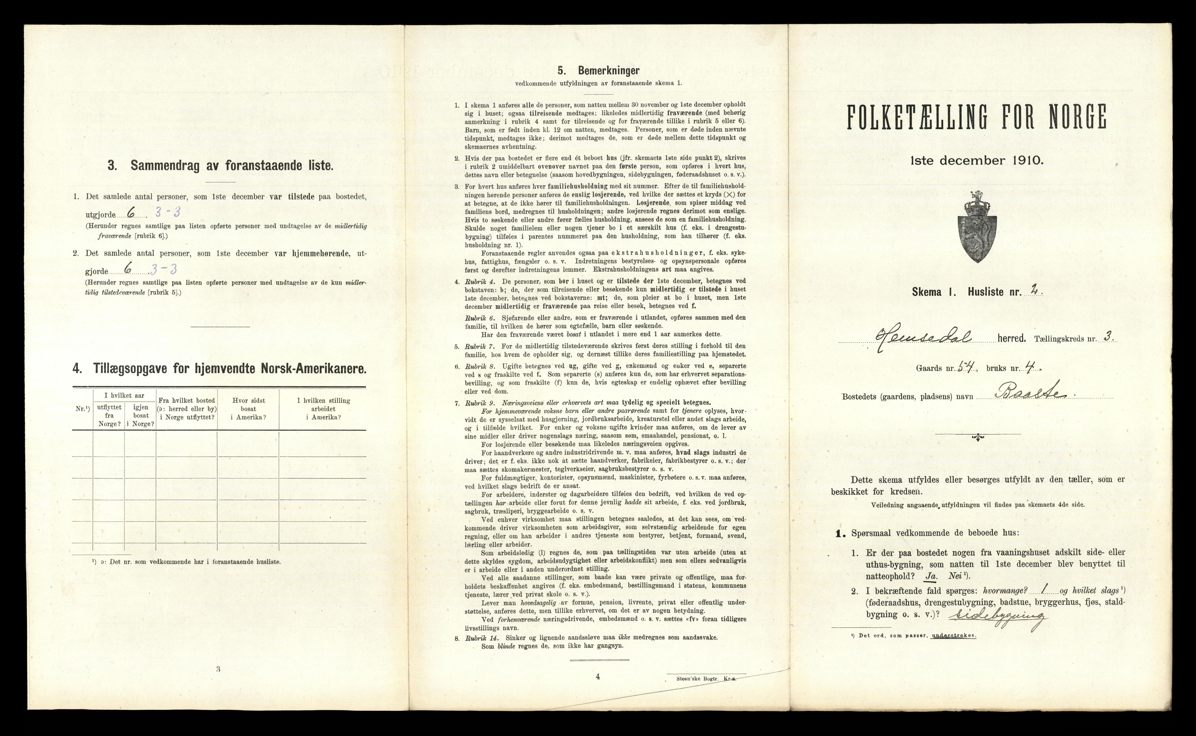 RA, 1910 census for Hemsedal, 1910, p. 120