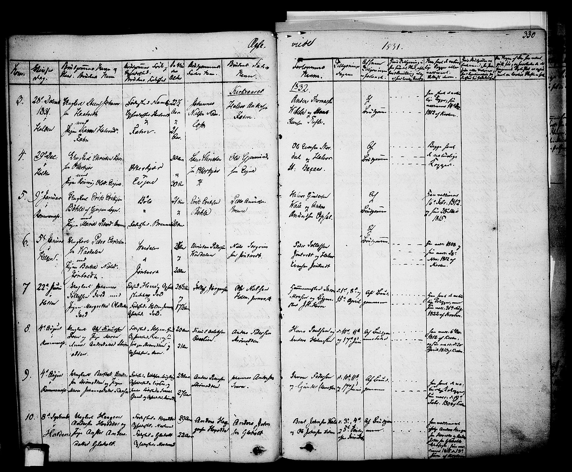 Holla kirkebøker, SAKO/A-272/F/Fa/L0004: Parish register (official) no. 4, 1830-1848, p. 330