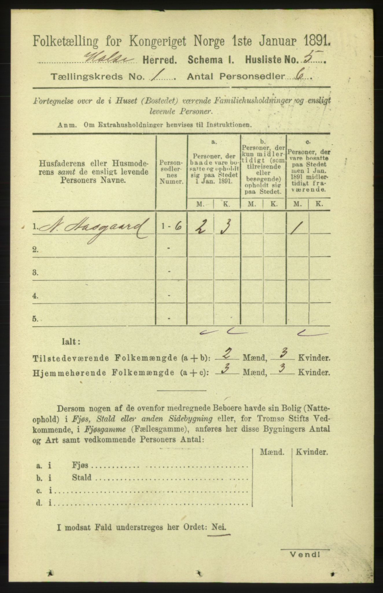 RA, 1891 census for 1571 Halsa, 1891, p. 35