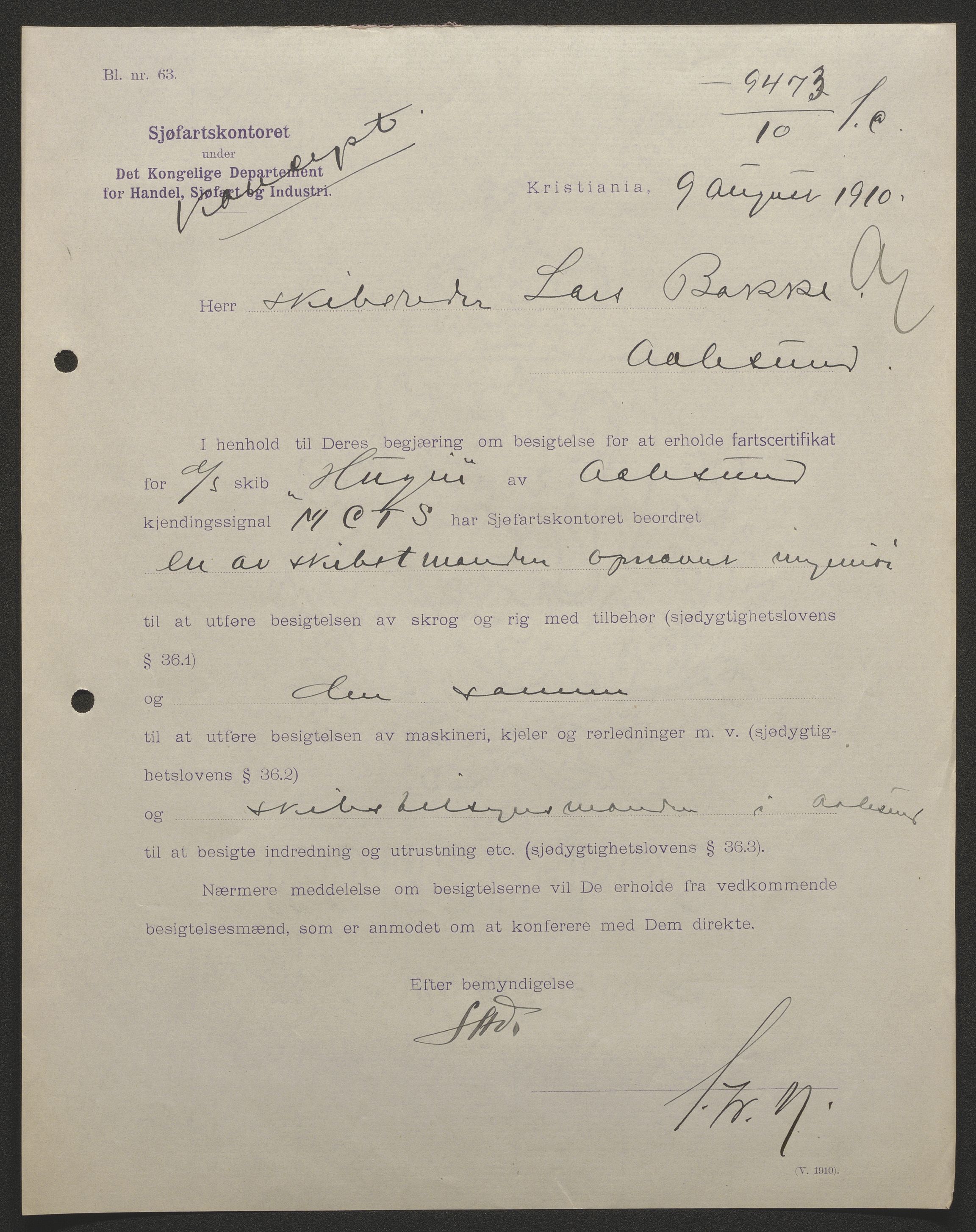 Sjøfartsdirektoratet med forløpere, skipsmapper slettede skip, AV/RA-S-4998/F/Fa/L0519: --, 1850-1922, p. 445
