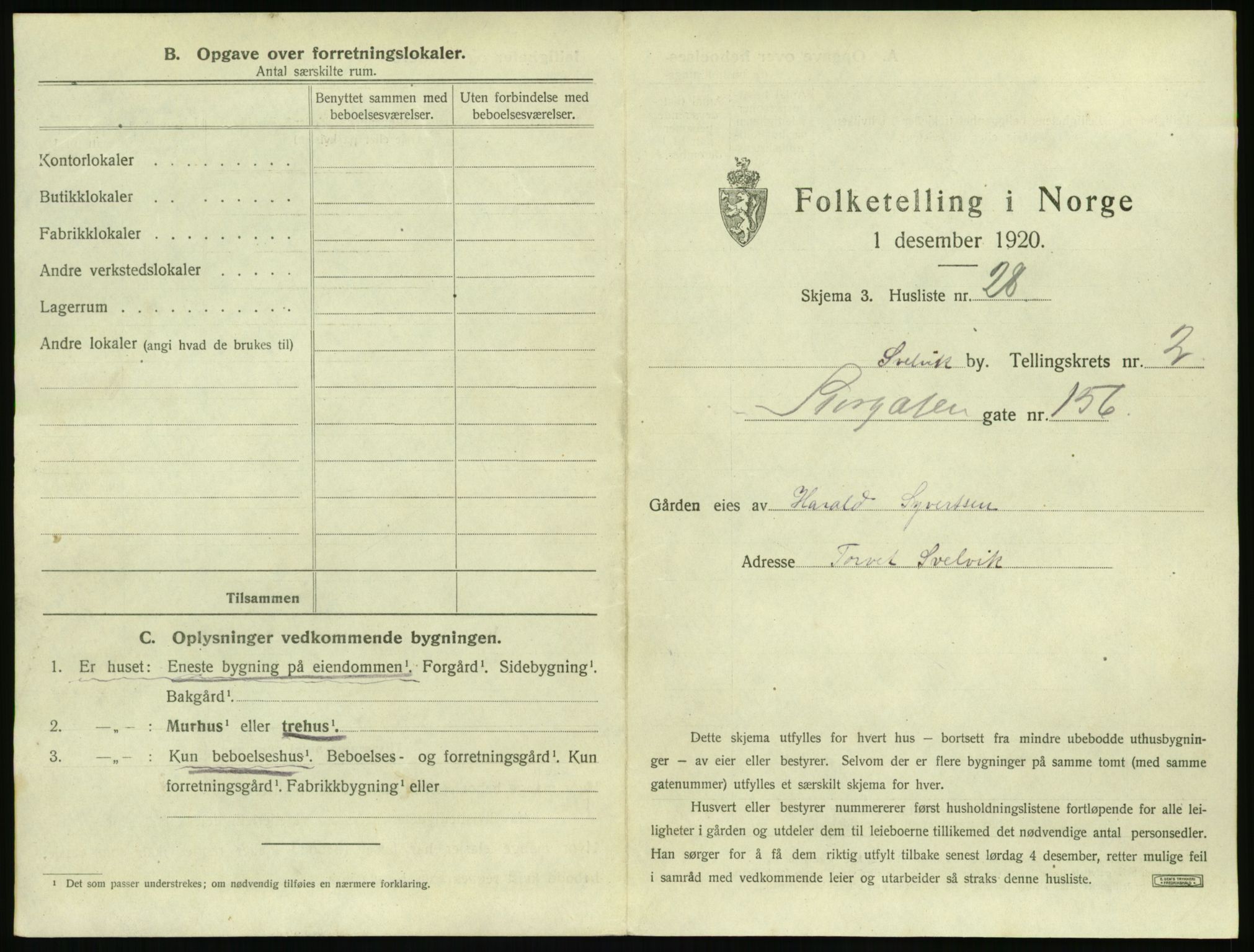 SAKO, 1920 census for Svelvik, 1920, p. 329