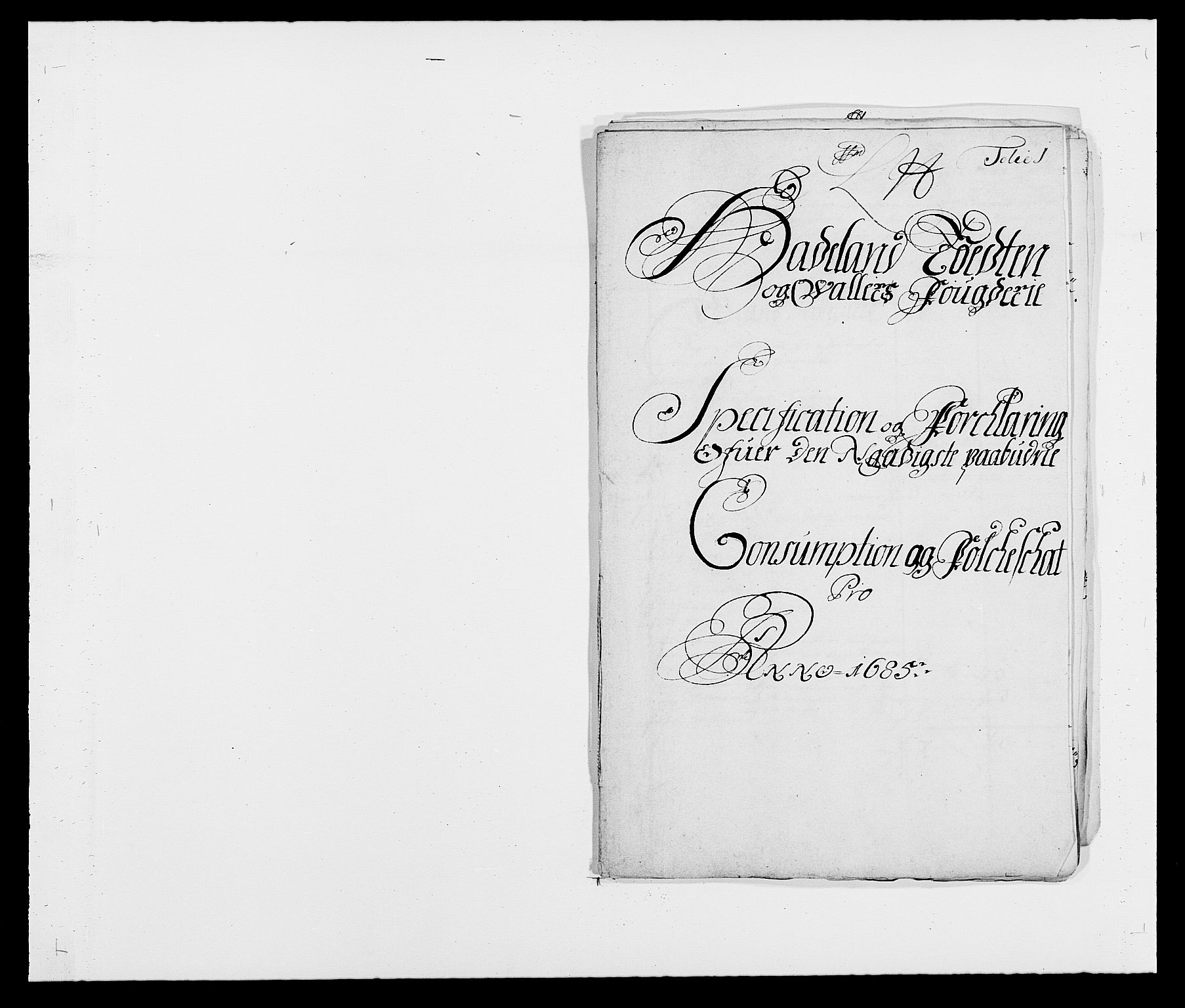 Rentekammeret inntil 1814, Reviderte regnskaper, Fogderegnskap, RA/EA-4092/R18/L1284: Fogderegnskap Hadeland, Toten og Valdres, 1685, p. 187