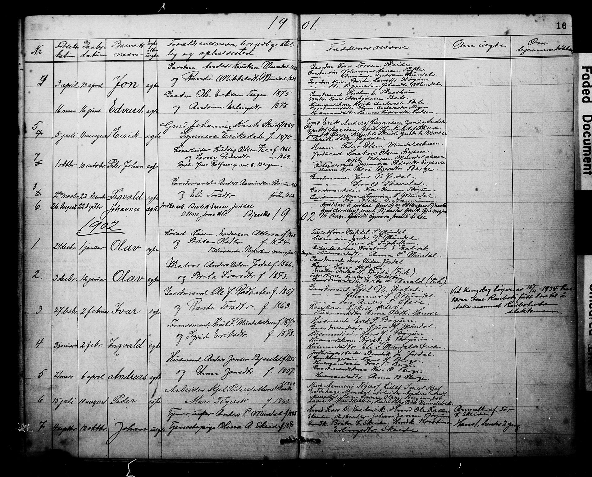 Balestrand sokneprestembete, SAB/A-79601: Parish register (copy) no. B 1A, 1880-1916, p. 16