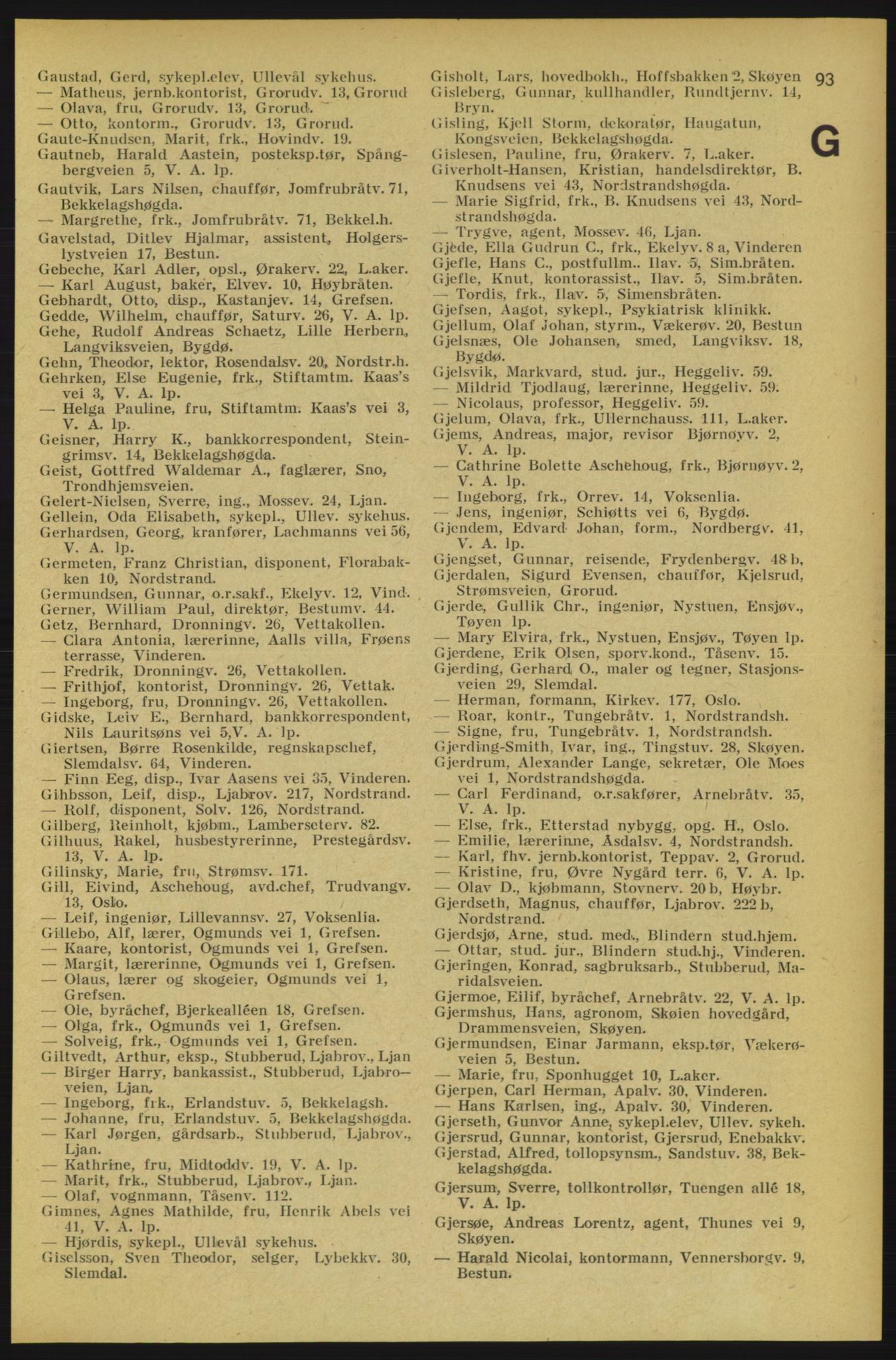 Aker adressebok/adressekalender, PUBL/001/A/005: Aker adressebok, 1934-1935, p. 93