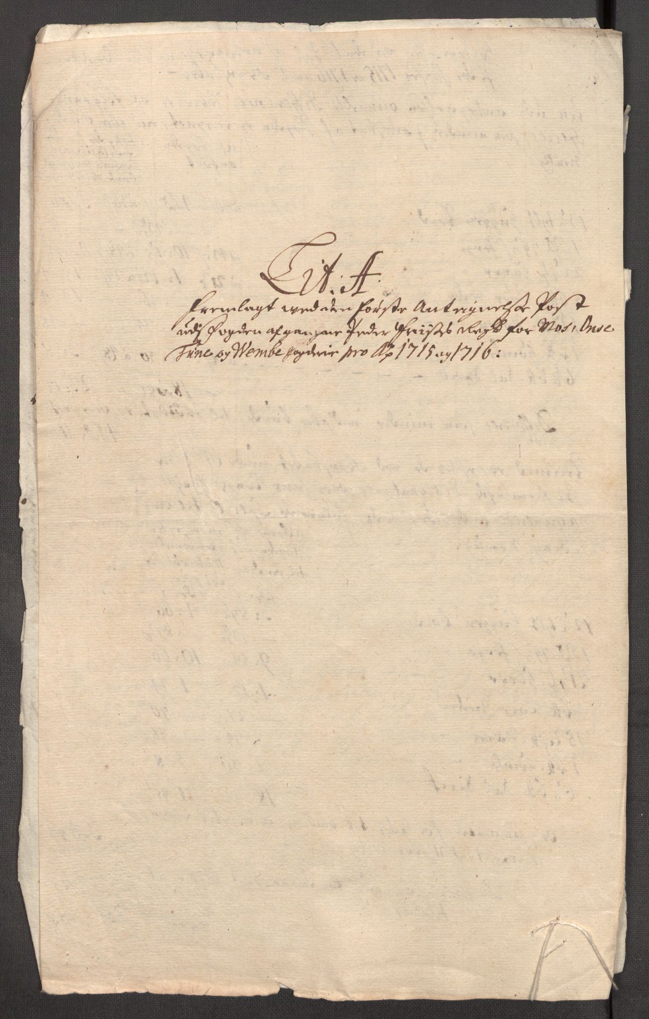 Rentekammeret inntil 1814, Reviderte regnskaper, Fogderegnskap, AV/RA-EA-4092/R04/L0140: Fogderegnskap Moss, Onsøy, Tune, Veme og Åbygge, 1715-1716, p. 471