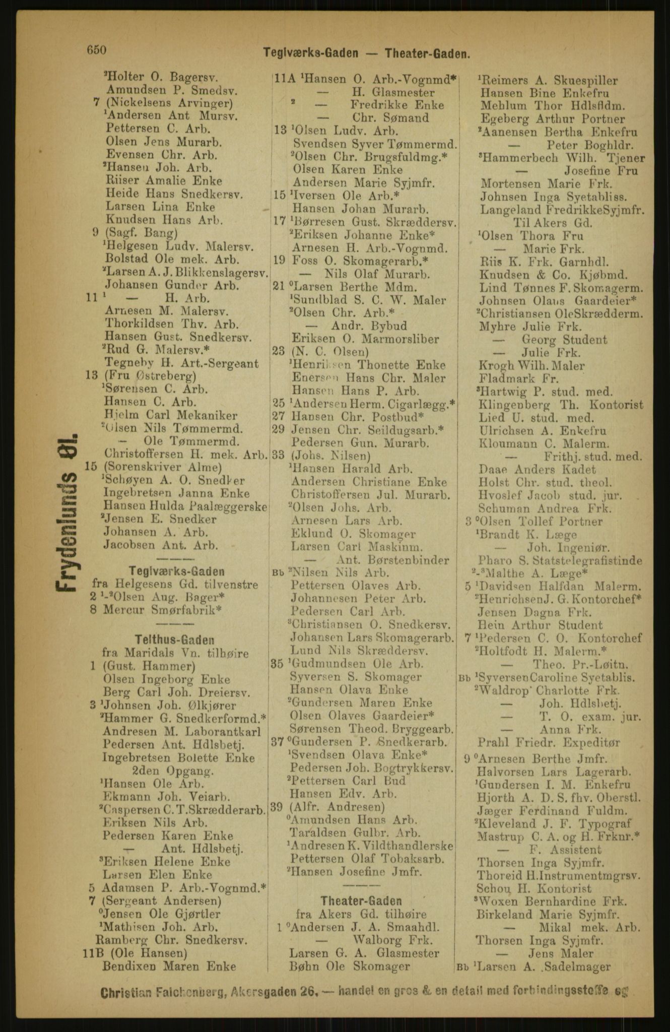 Kristiania/Oslo adressebok, PUBL/-, 1891, p. 650