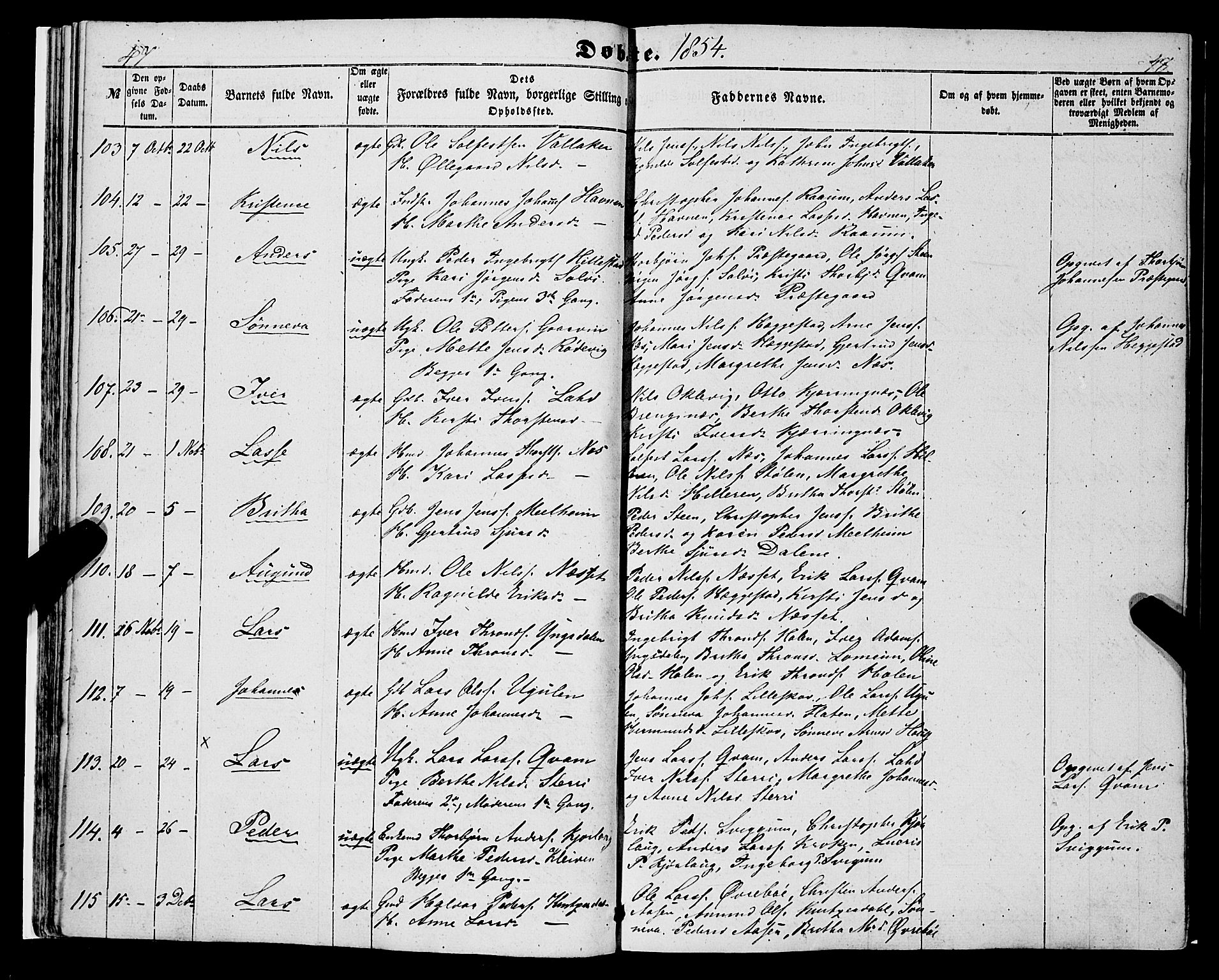 Hafslo sokneprestembete, AV/SAB-A-80301/H/Haa/Haaa/L0009: Parish register (official) no. A 9, 1852-1873, p. 47-48