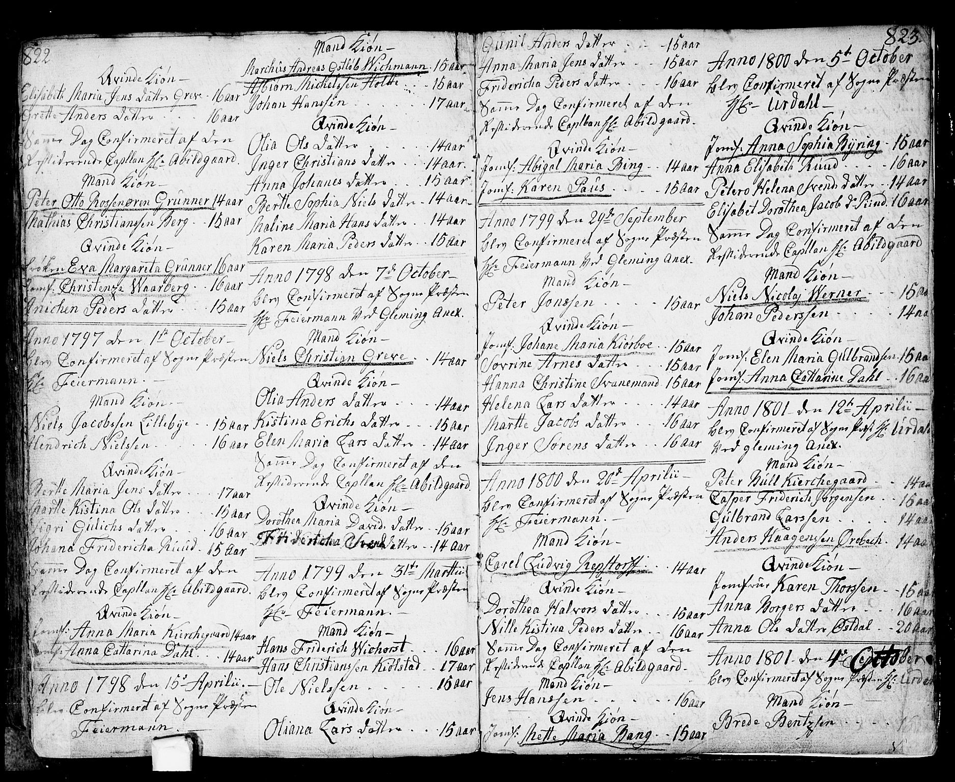 Fredrikstad prestekontor Kirkebøker, AV/SAO-A-11082/F/Fa/L0002: Parish register (official) no. 2, 1750-1804, p. 822-823