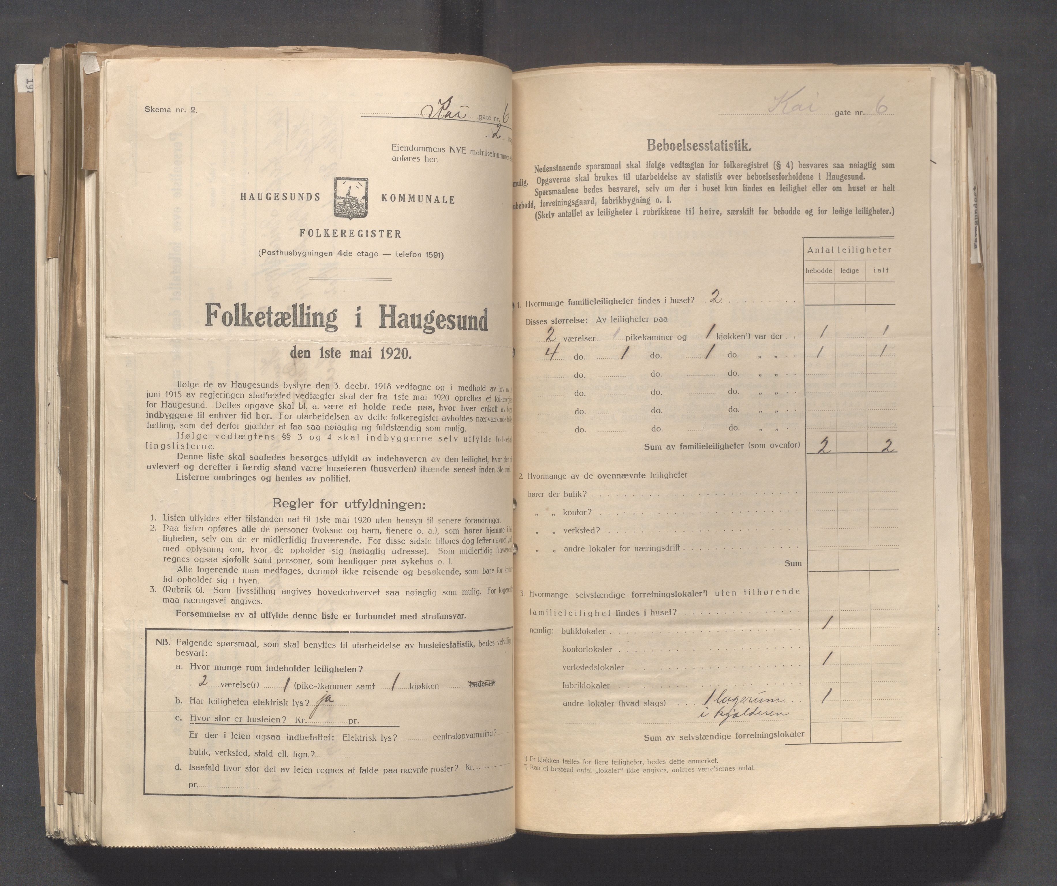 IKAR, Local census 1.5.1920 for Haugesund, 1920, p. 2236