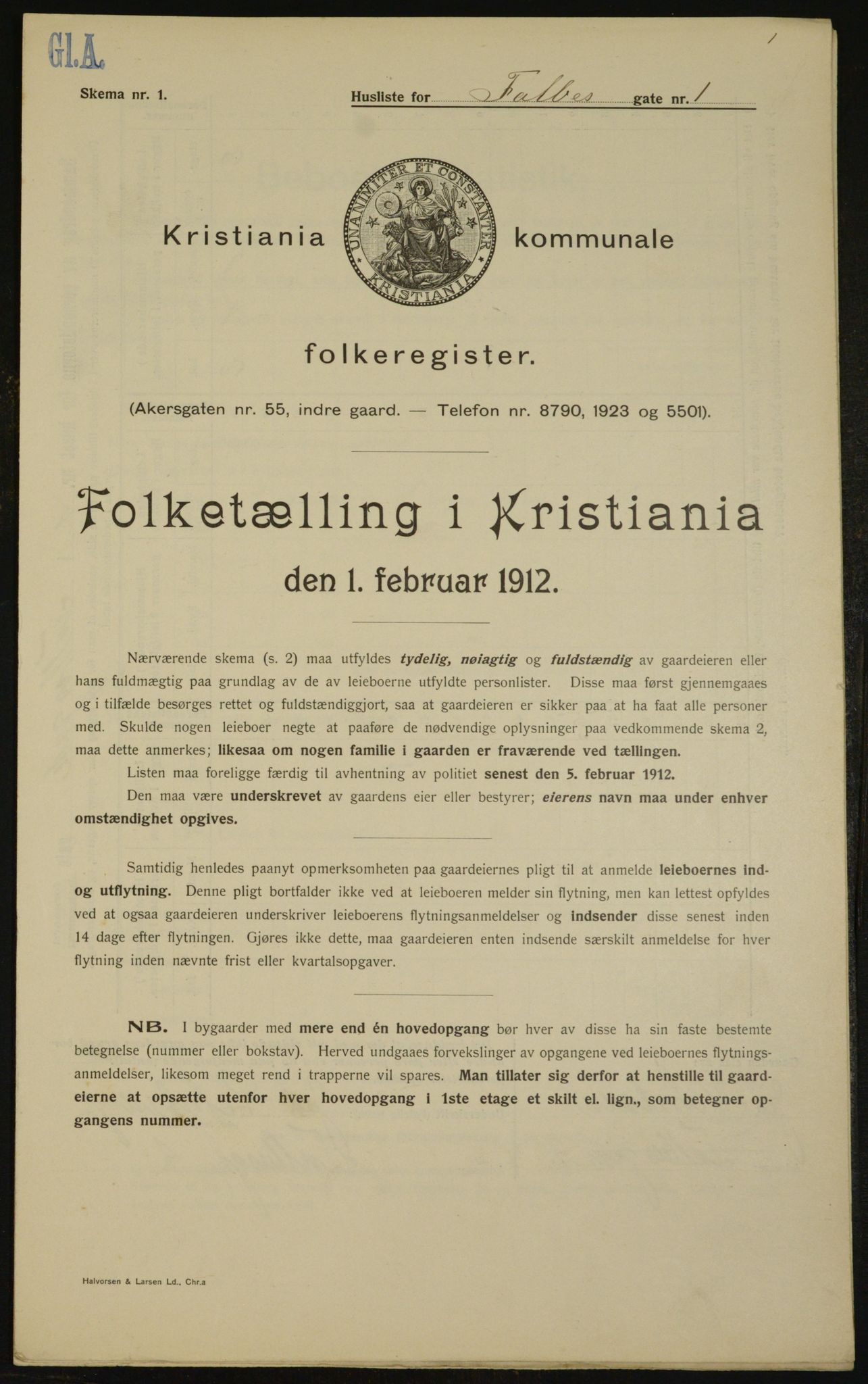 OBA, Municipal Census 1912 for Kristiania, 1912, p. 23128
