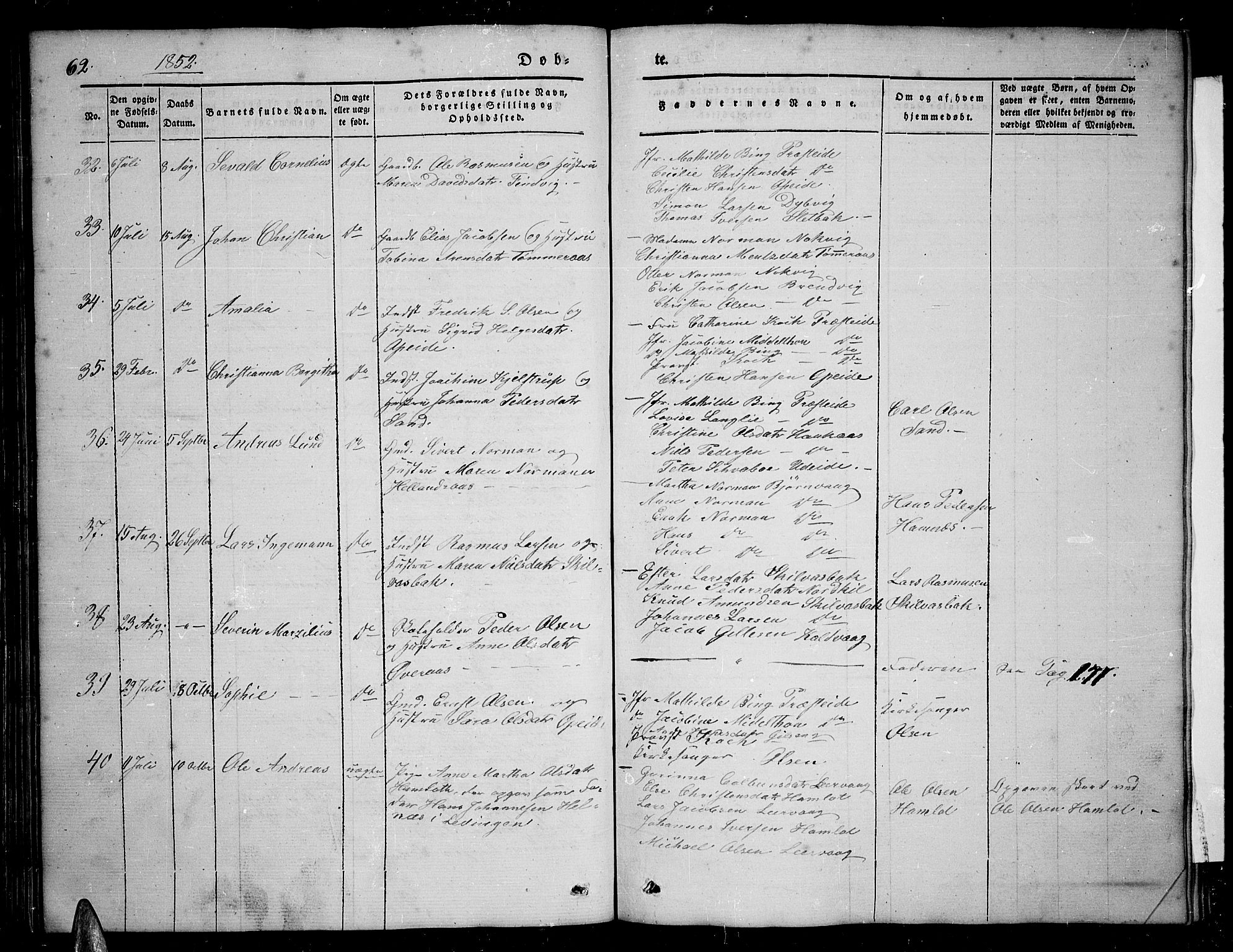 Ministerialprotokoller, klokkerbøker og fødselsregistre - Nordland, AV/SAT-A-1459/859/L0856: Parish register (copy) no. 859C02, 1843-1854, p. 62