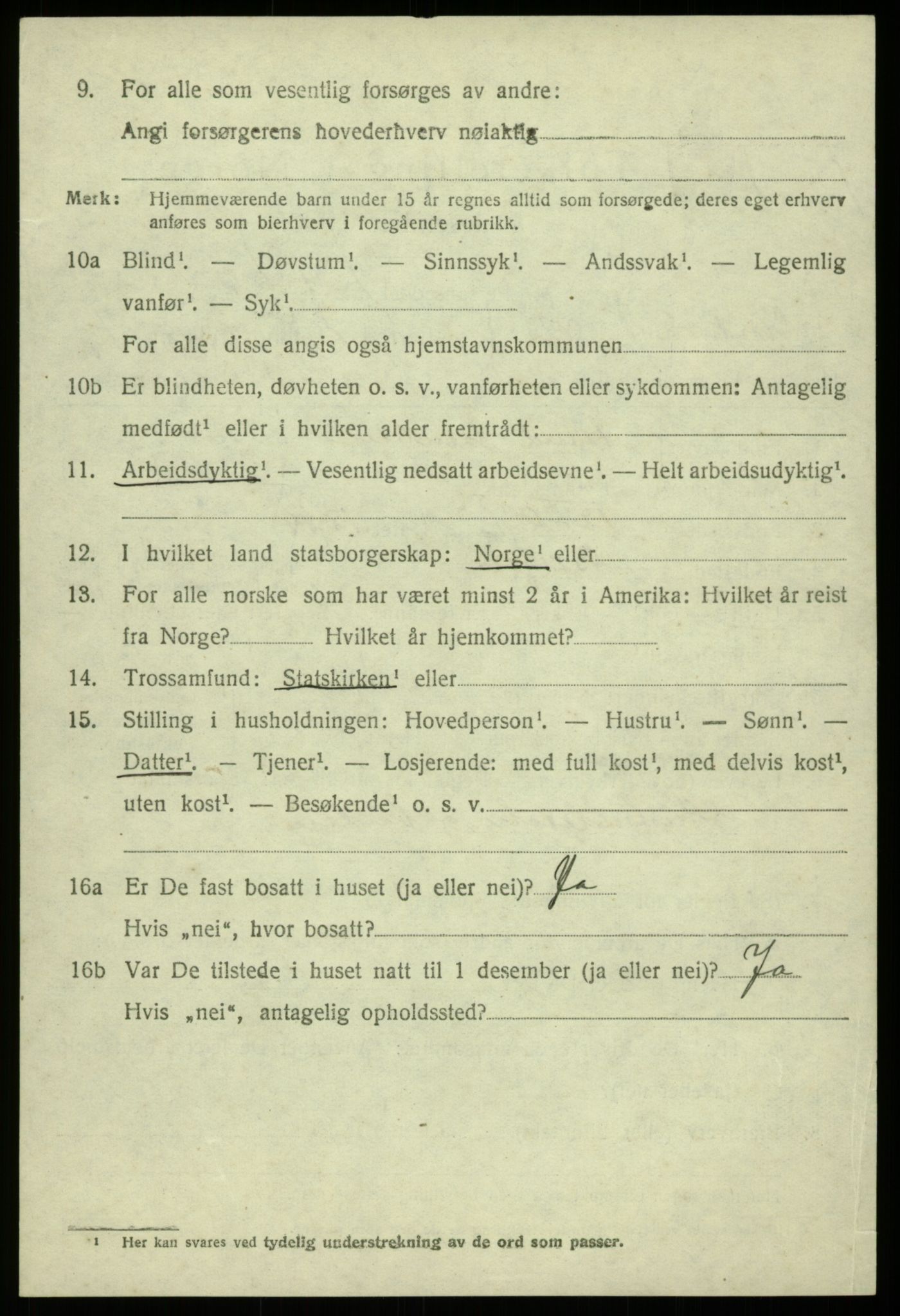 SAB, 1920 census for Os, 1920, p. 6197