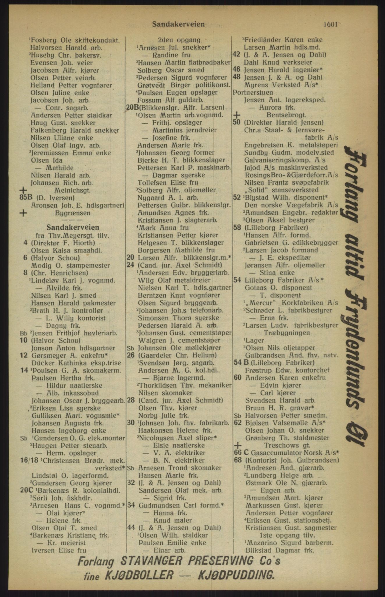 Kristiania/Oslo adressebok, PUBL/-, 1915, p. 1601