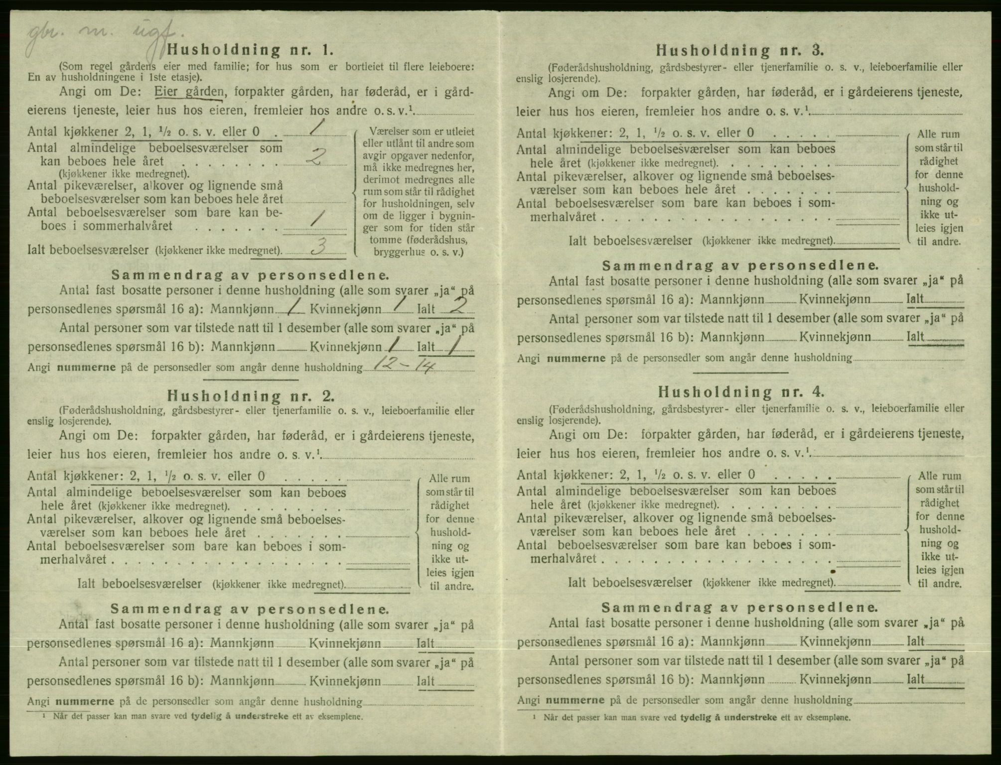 SAB, 1920 census for Evanger, 1920, p. 234