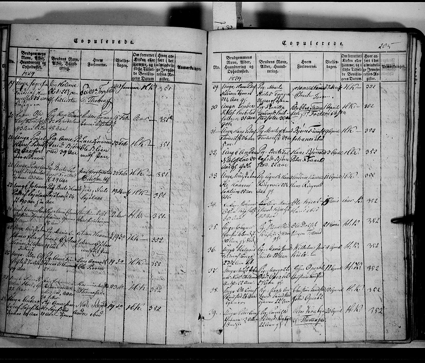 Toten prestekontor, SAH/PREST-102/H/Ha/Hab/L0002: Parish register (copy) no. 2, 1820-1827, p. 205