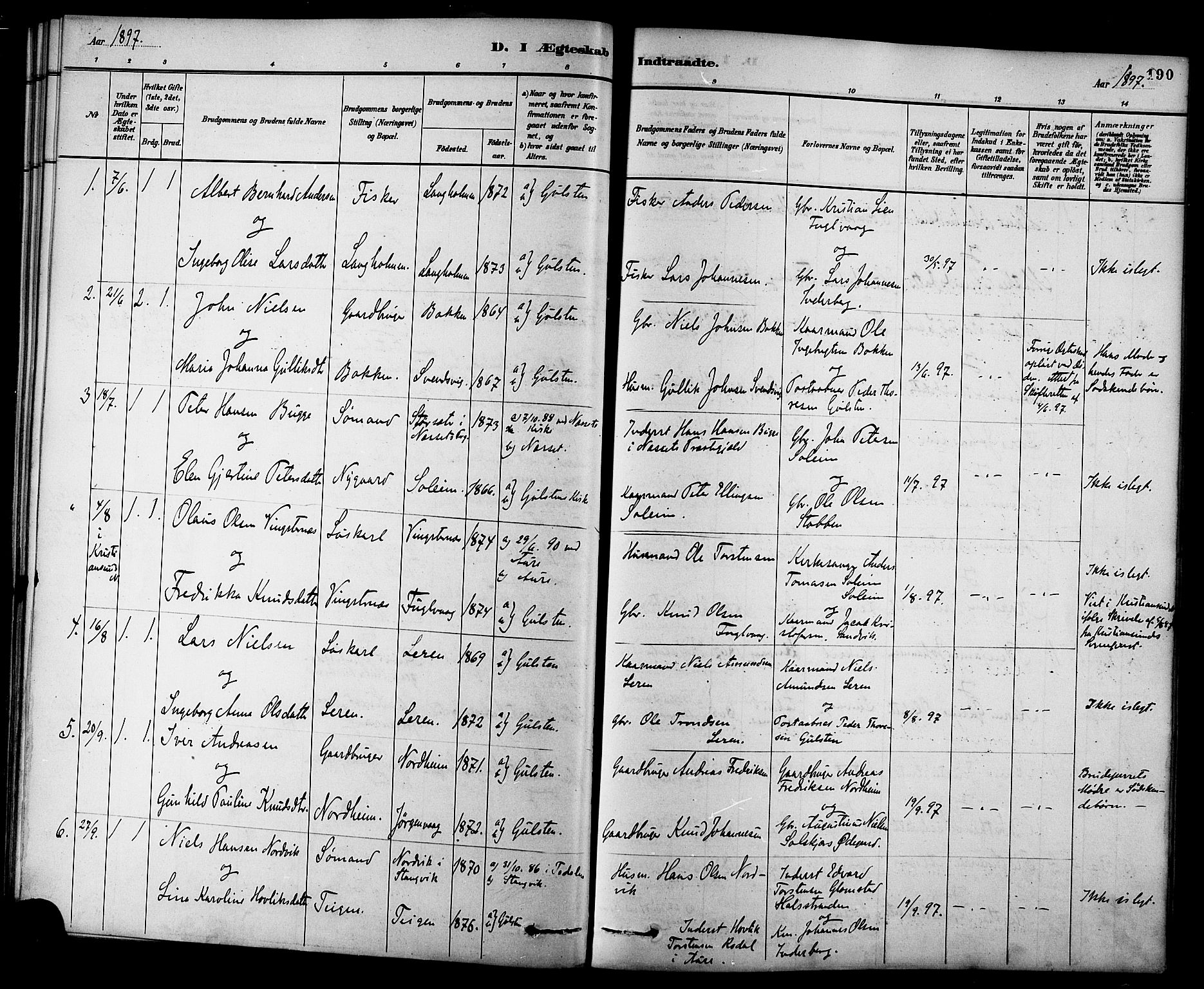 Ministerialprotokoller, klokkerbøker og fødselsregistre - Møre og Romsdal, SAT/A-1454/577/L0896: Parish register (official) no. 577A03, 1880-1898, p. 190