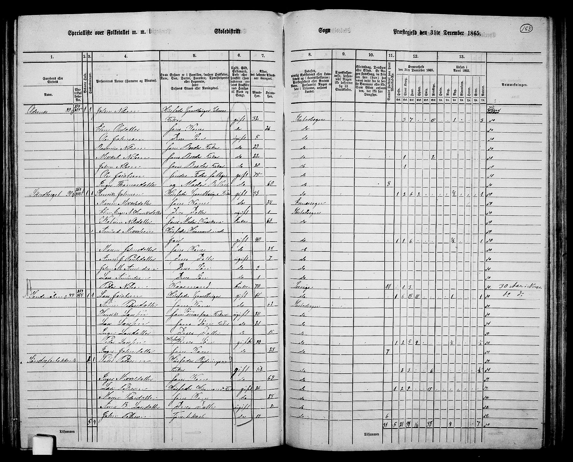 RA, 1865 census for Ibestad, 1865, p. 145