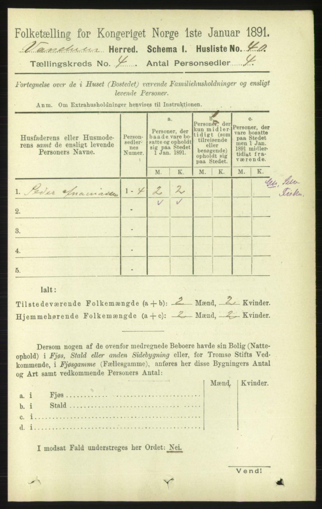 RA, 1891 census for 1511 Vanylven, 1891, p. 1802