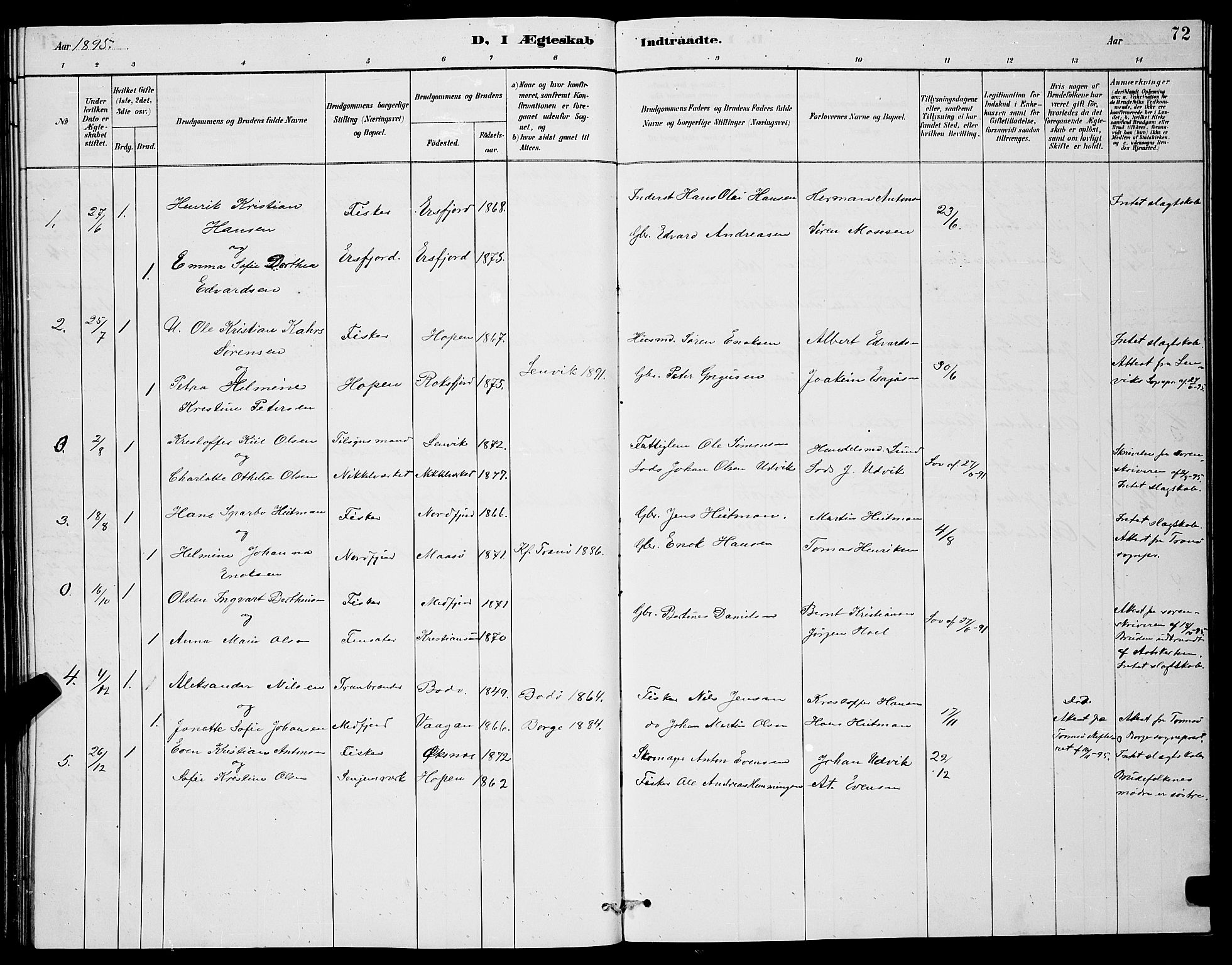 Berg sokneprestkontor, SATØ/S-1318/G/Ga/Gab/L0004klokker: Parish register (copy) no. 4, 1887-1897, p. 72