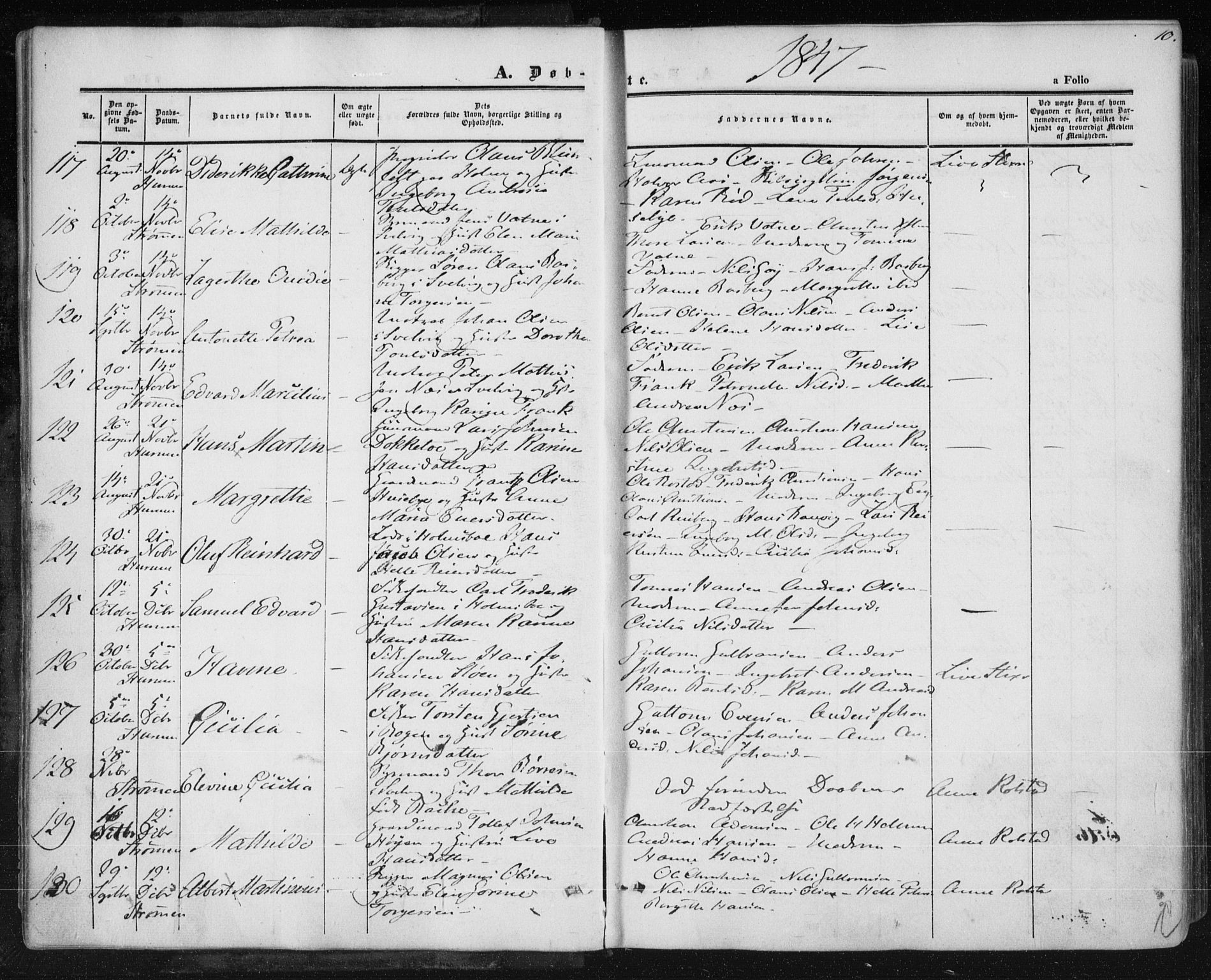 Hurum kirkebøker, SAKO/A-229/F/Fa/L0011: Parish register (official) no. 11, 1847-1860, p. 10