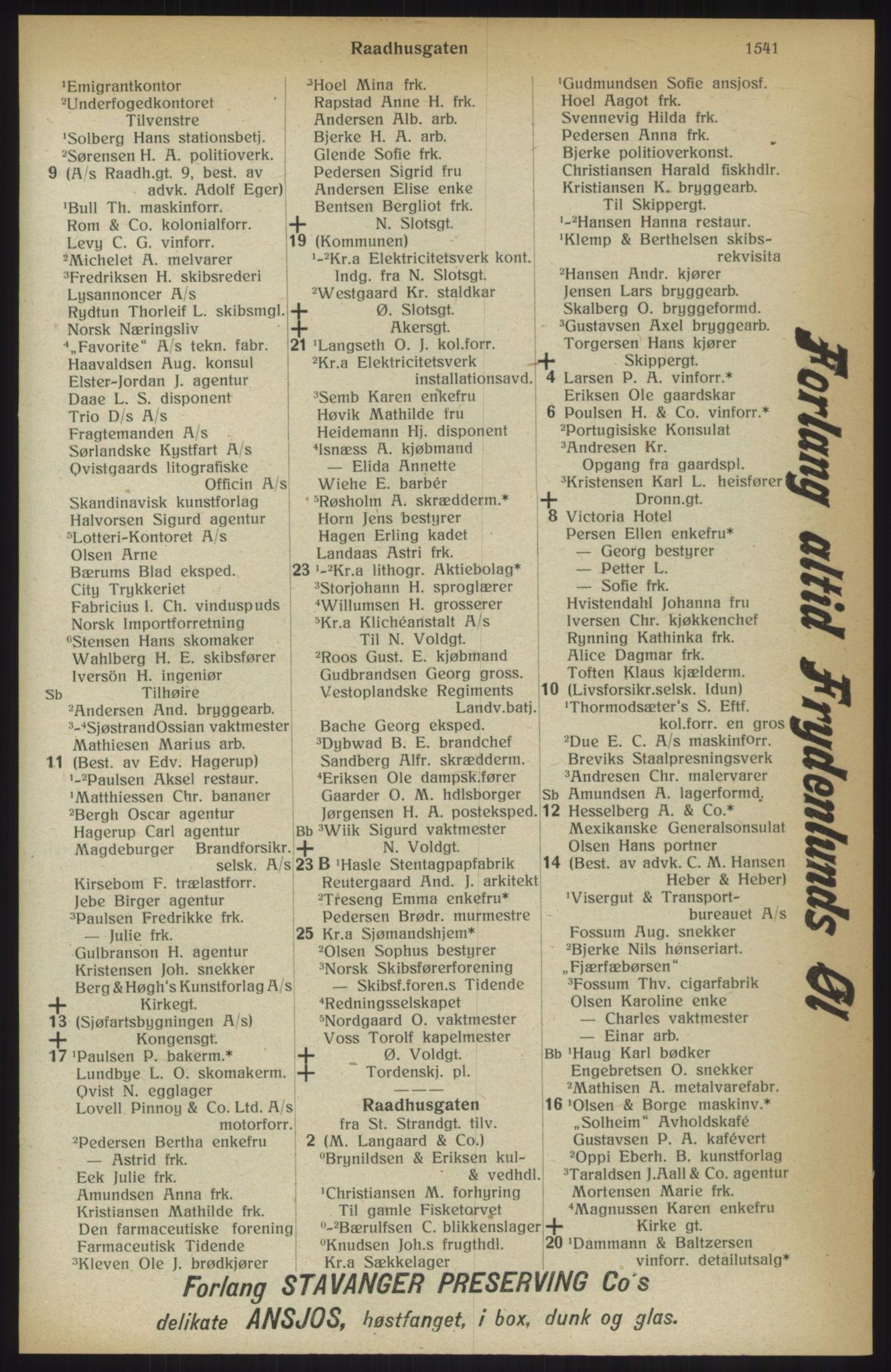 Kristiania/Oslo adressebok, PUBL/-, 1914, p. 1541