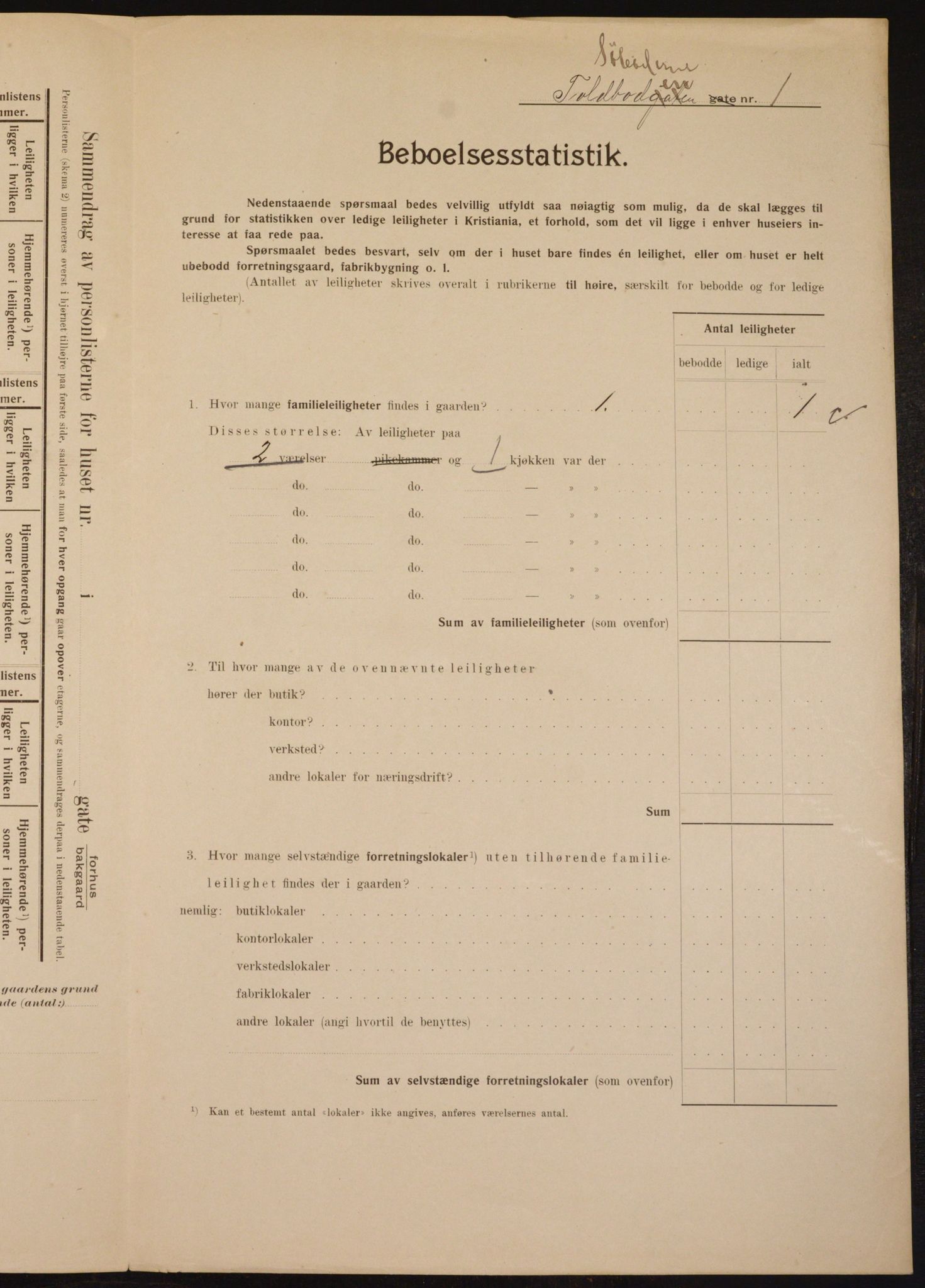 OBA, Municipal Census 1910 for Kristiania, 1910, p. 90853