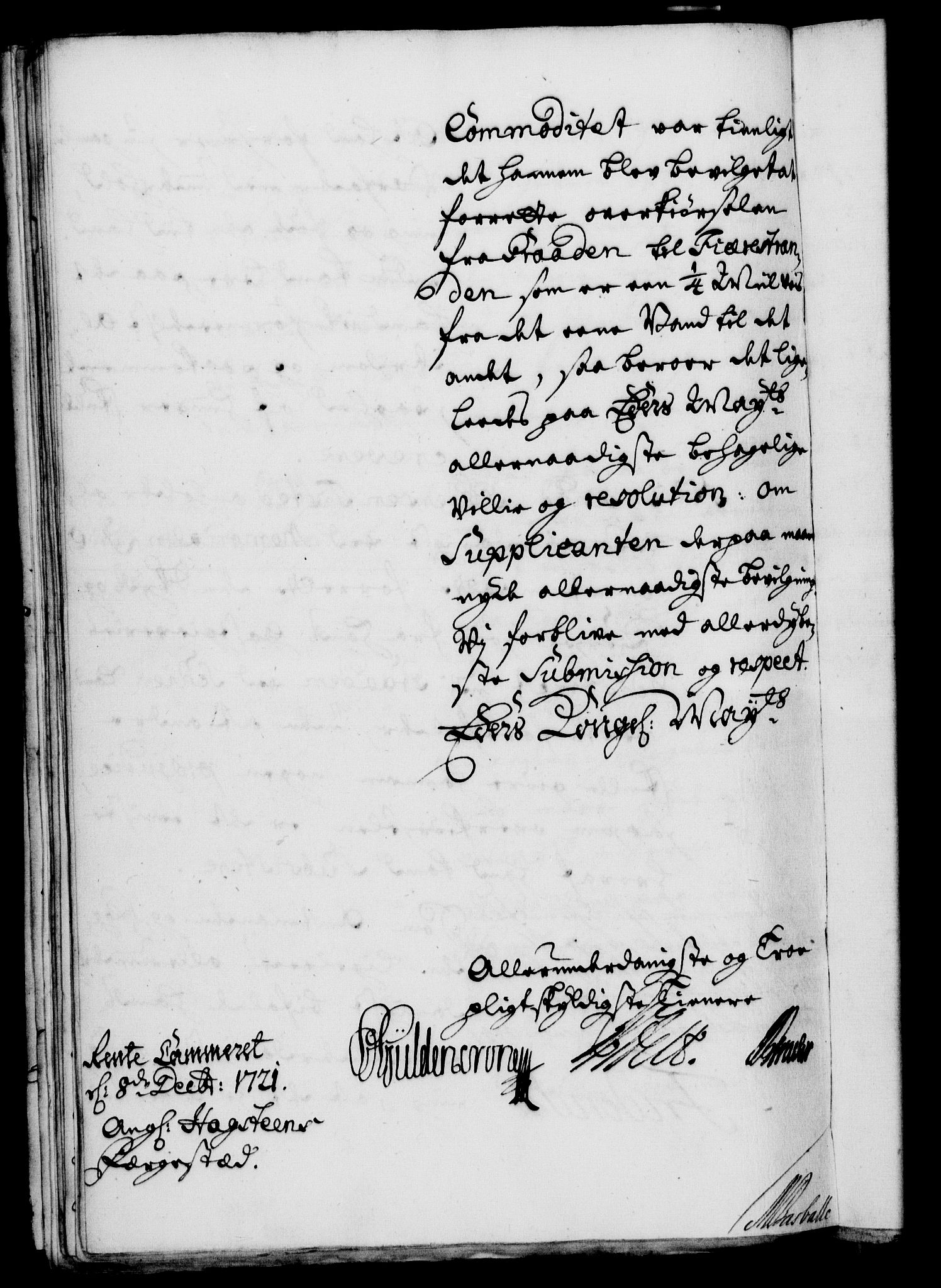 Rentekammeret, Kammerkanselliet, RA/EA-3111/G/Gf/Gfa/L0004: Norsk relasjons- og resolusjonsprotokoll (merket RK 52.4), 1721, p. 1430