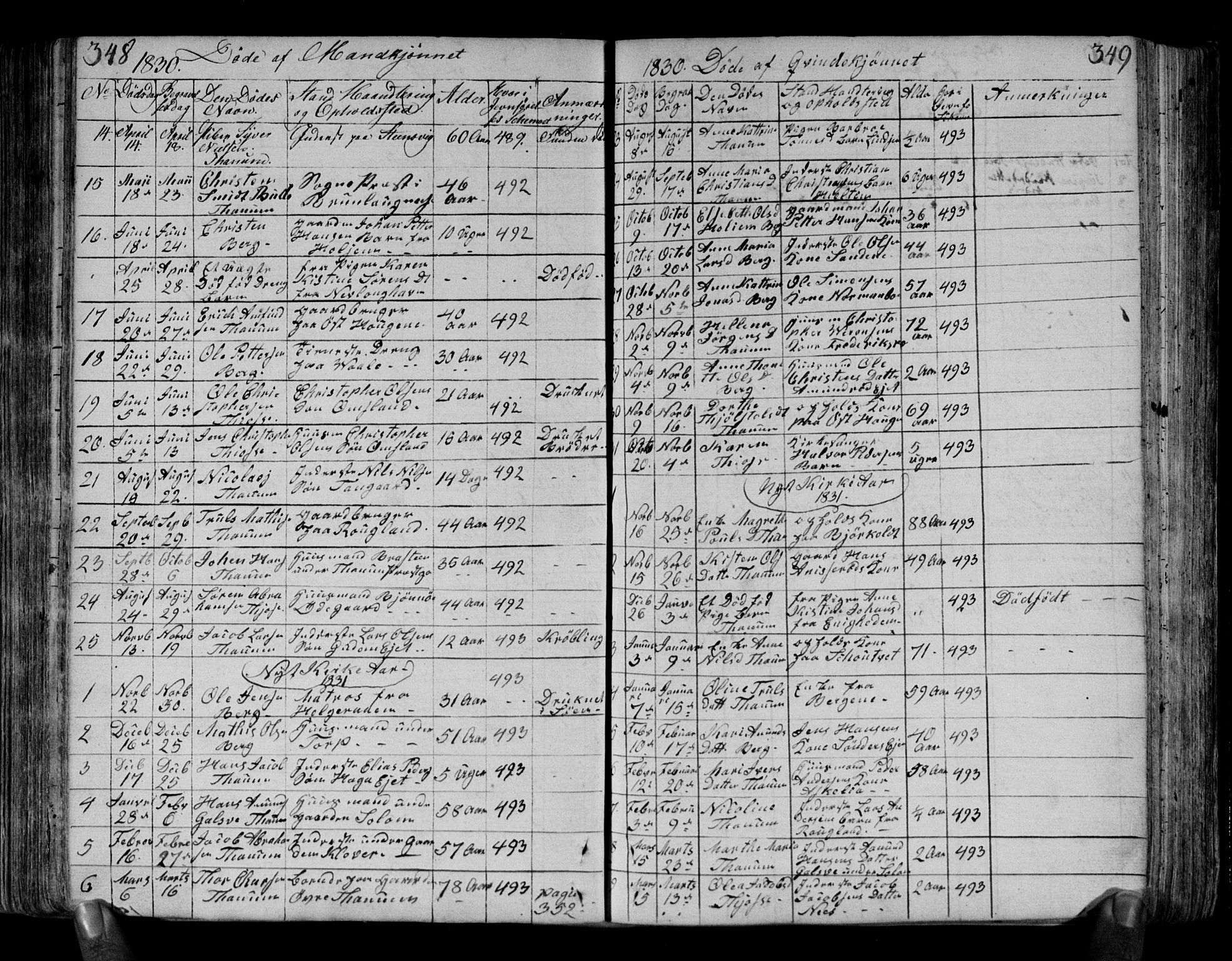 Brunlanes kirkebøker, SAKO/A-342/F/Fa/L0002: Parish register (official) no. I 2, 1802-1834, p. 348-349