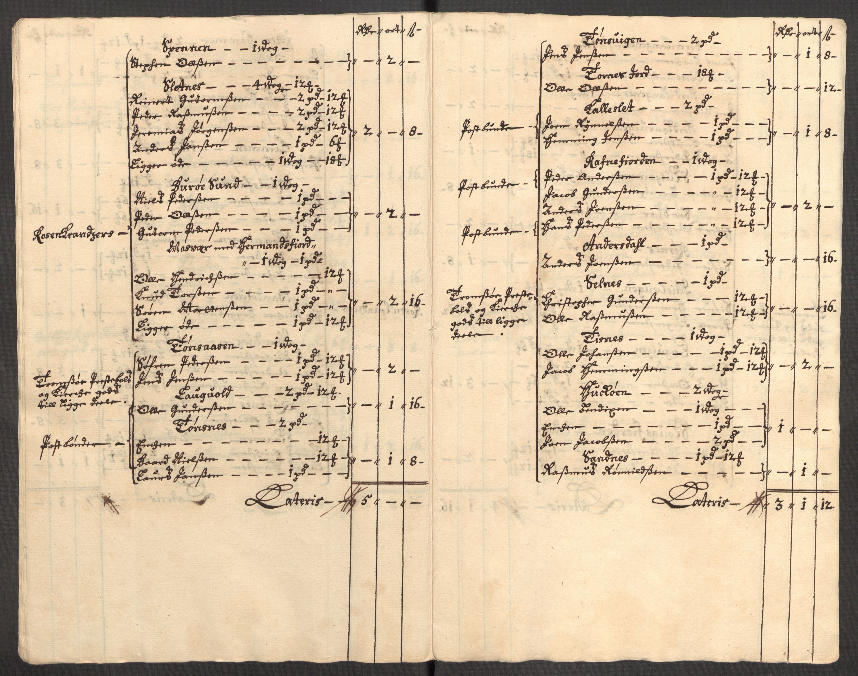 Rentekammeret inntil 1814, Reviderte regnskaper, Fogderegnskap, AV/RA-EA-4092/R68/L4756: Fogderegnskap Senja og Troms, 1705-1707, p. 64