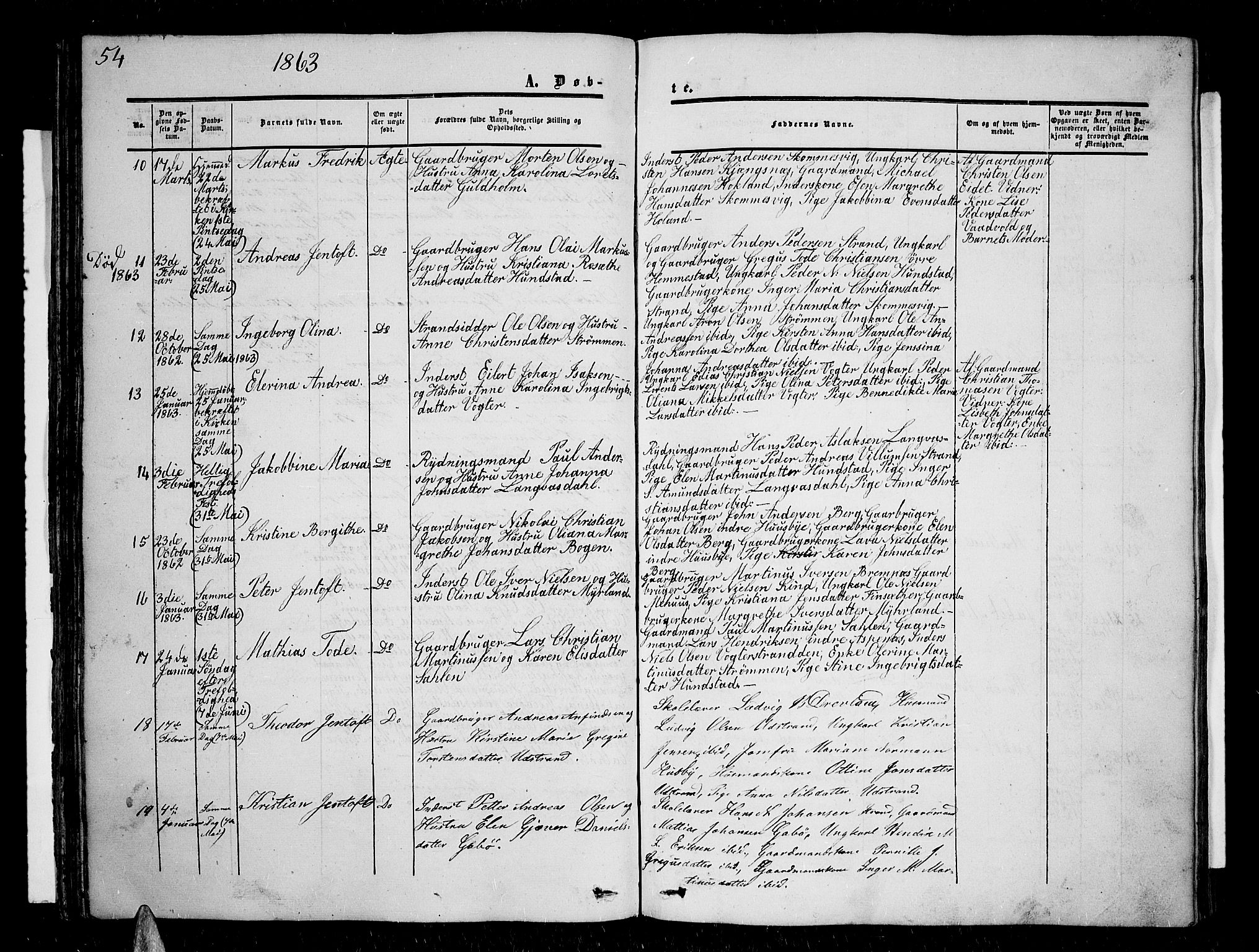 Kvæfjord sokneprestkontor, AV/SATØ-S-1323/G/Ga/Gab/L0003klokker: Parish register (copy) no. 3, 1856-1870, p. 54