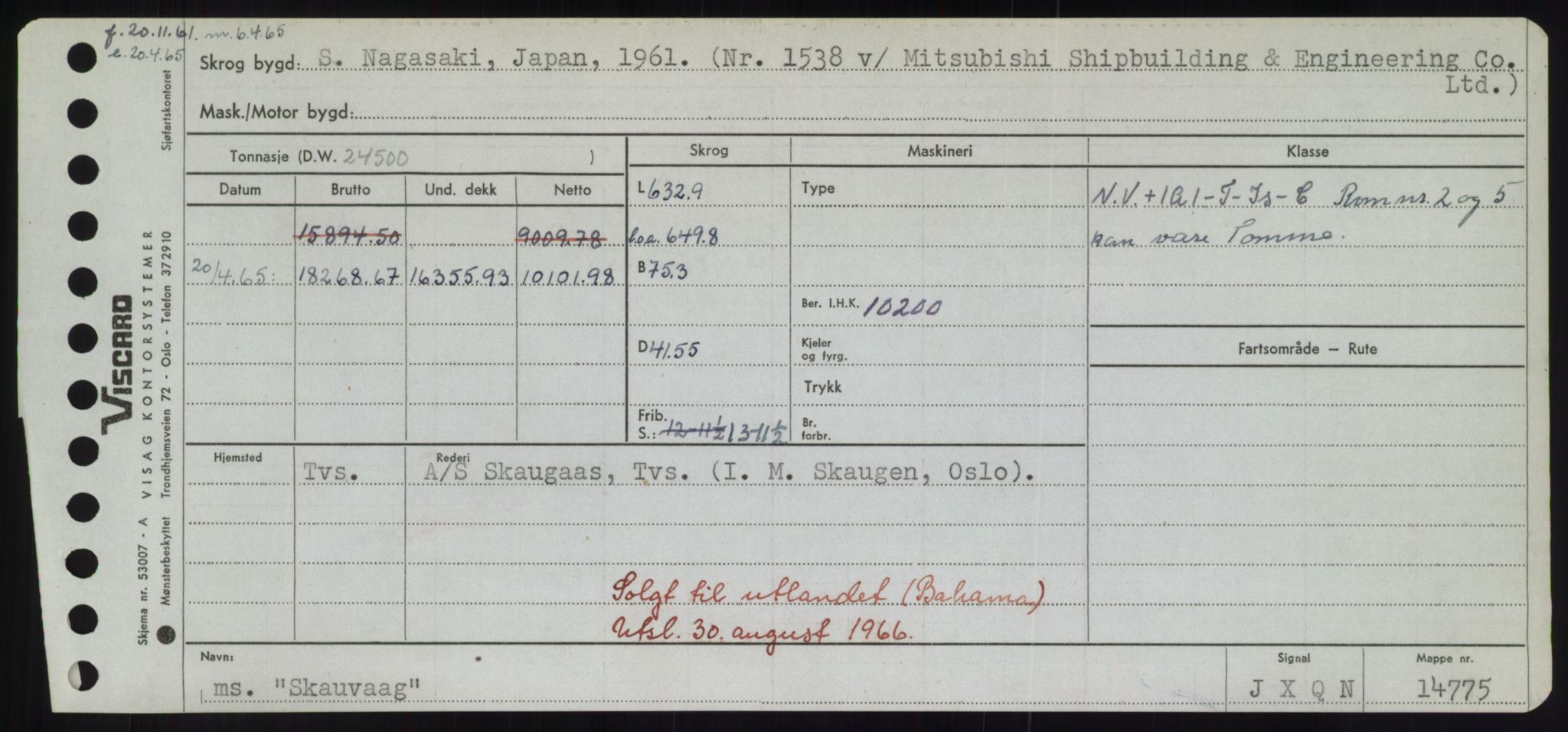 Sjøfartsdirektoratet med forløpere, Skipsmålingen, RA/S-1627/H/Hd/L0034: Fartøy, Sk-Slå, p. 155