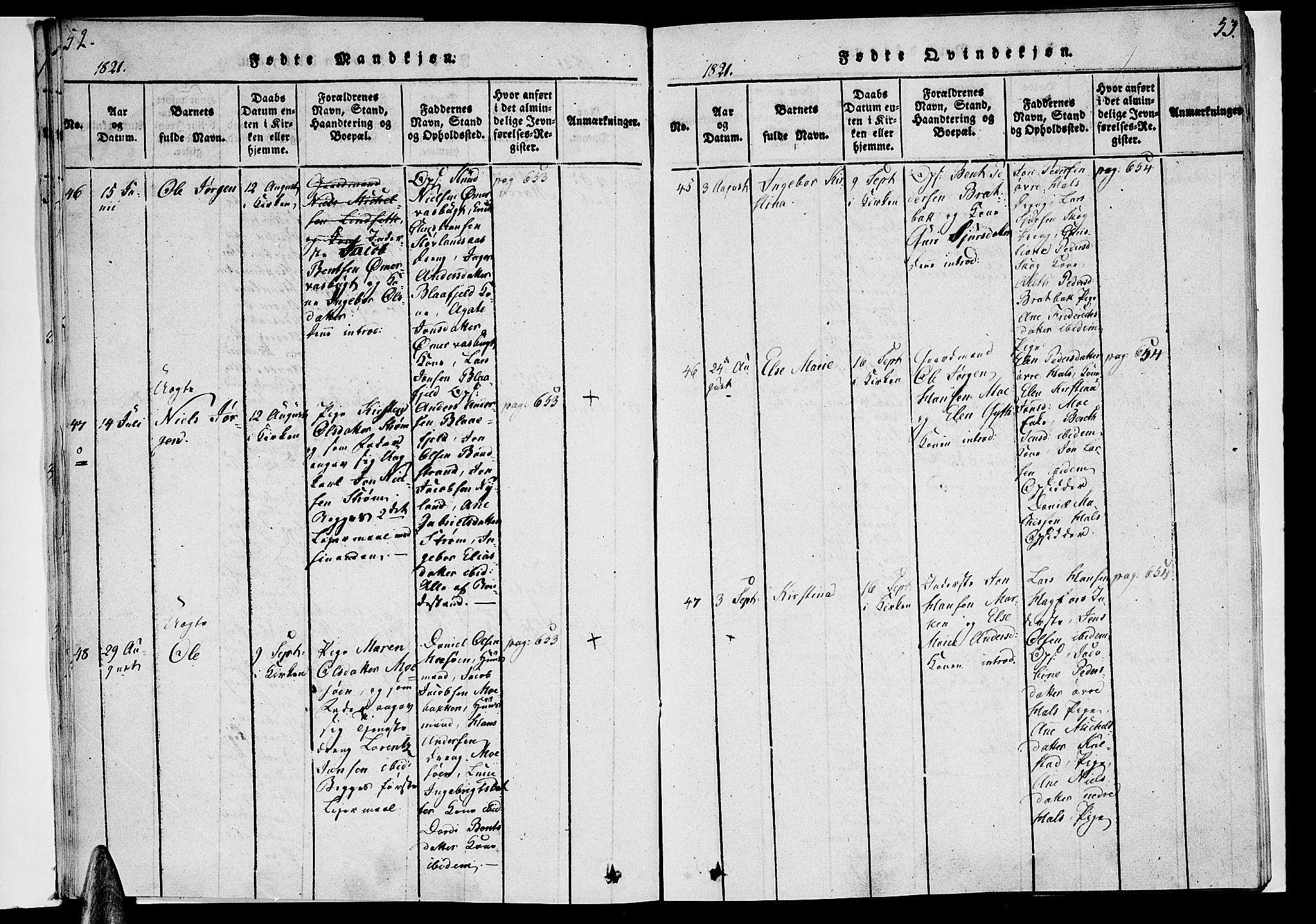 Ministerialprotokoller, klokkerbøker og fødselsregistre - Nordland, AV/SAT-A-1459/820/L0288: Parish register (official) no. 820A09, 1820-1825, p. 52-53