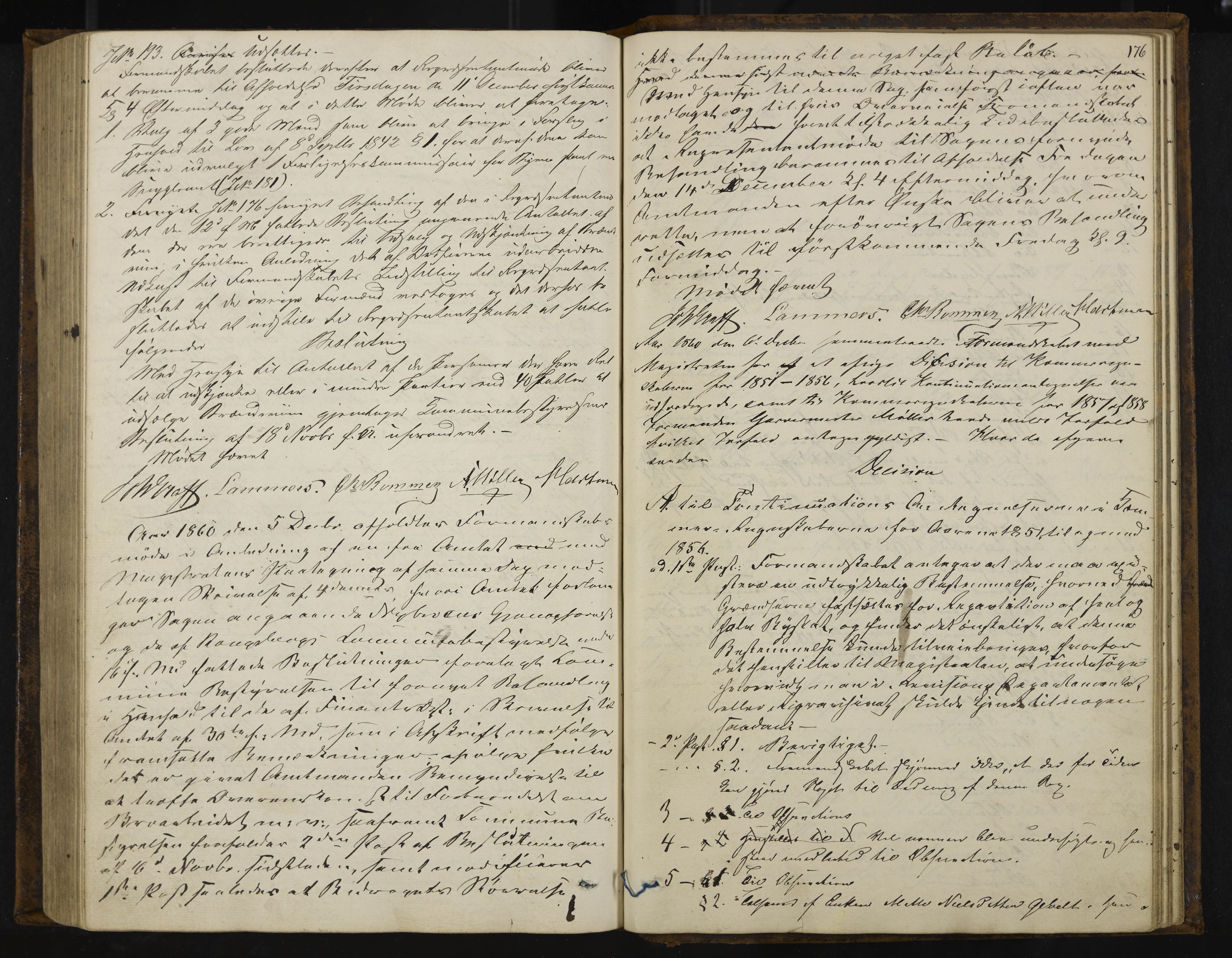 Kongsberg formannskap og sentraladministrasjon, IKAK/0604021-1/A/L0003: Møtebok med register, 1856-1861, p. 176