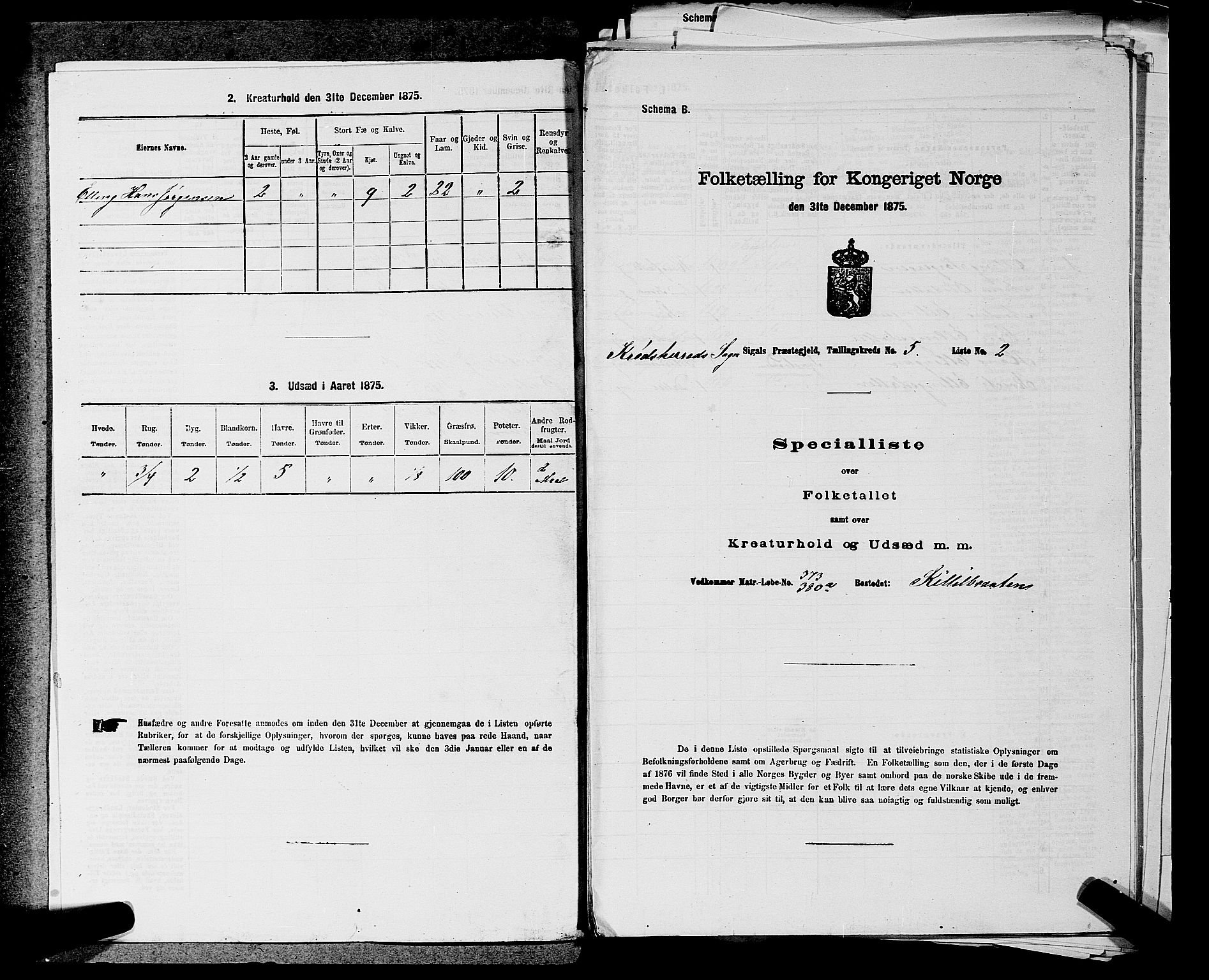 SAKO, 1875 census for 0621P Sigdal, 1875, p. 1750