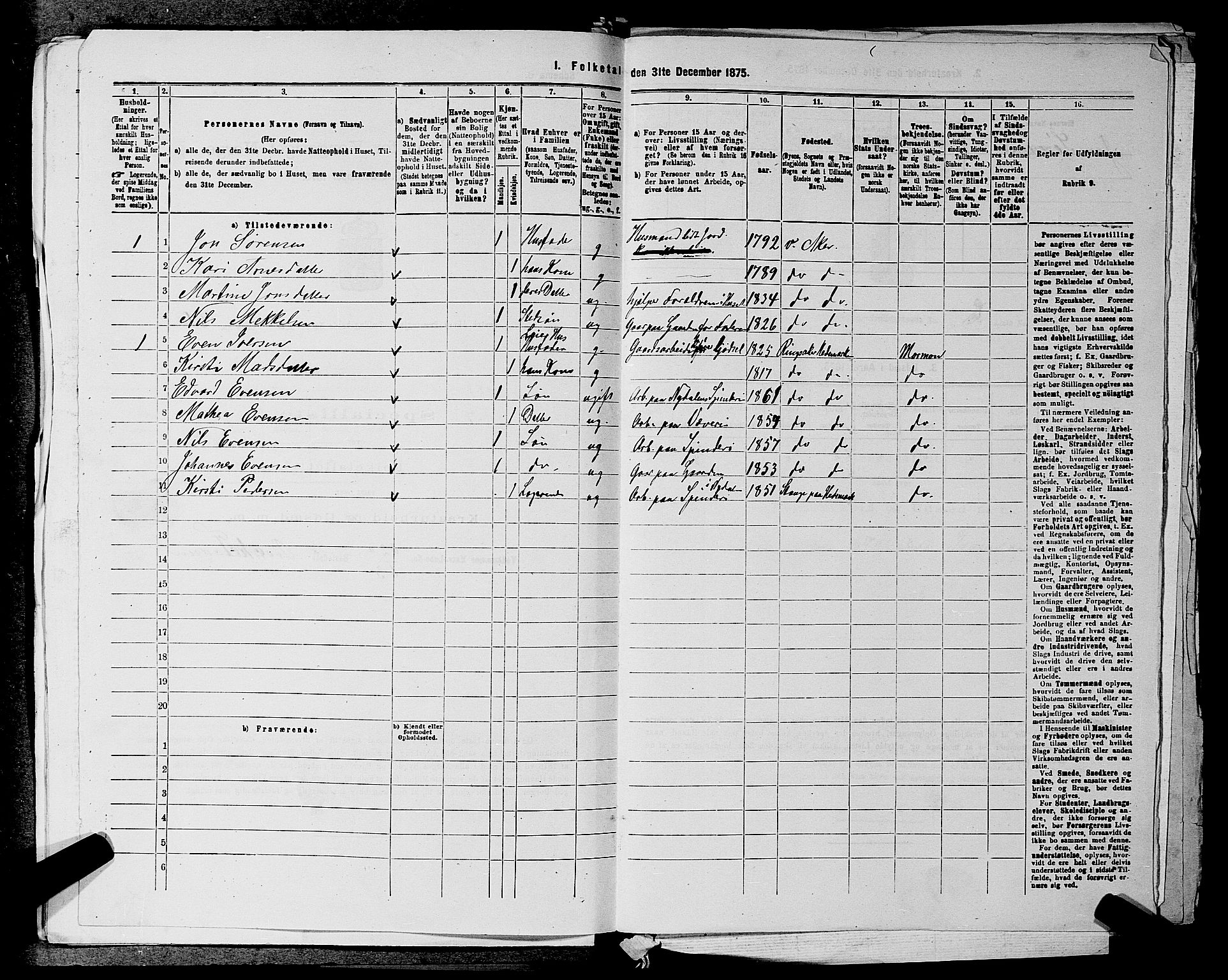 RA, 1875 census for 0218aP Vestre Aker, 1875, p. 1862