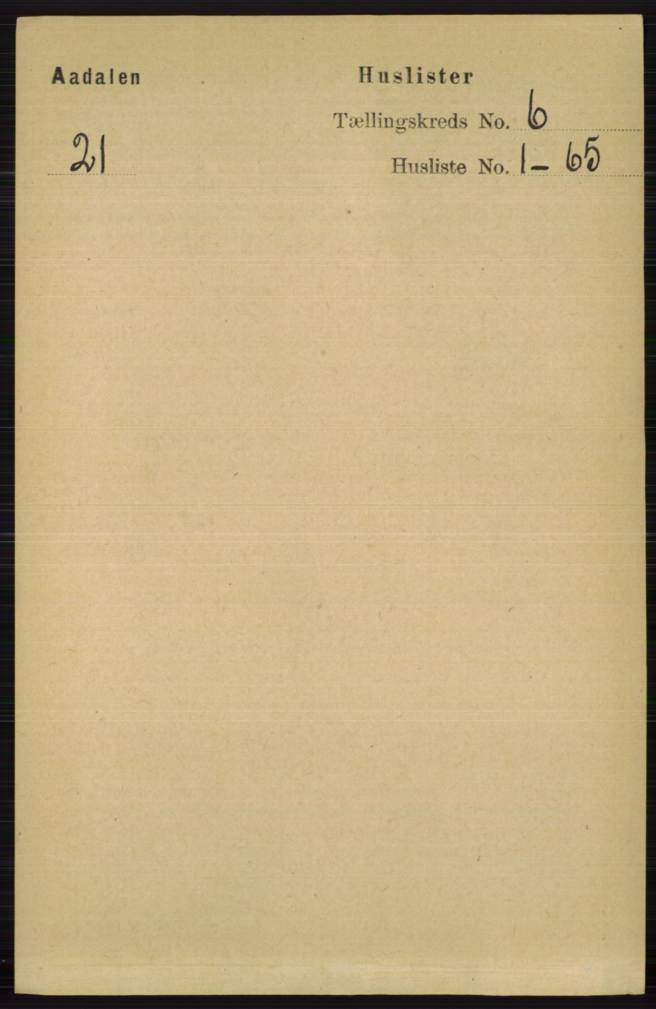 RA, 1891 census for 0614 Ådal, 1891, p. 2538
