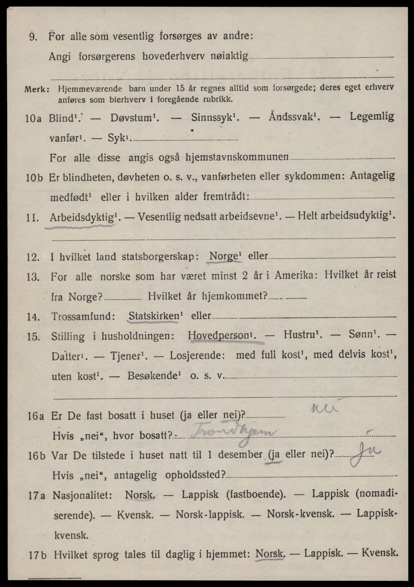 SAT, 1920 census for Ålen, 1920, p. 4667