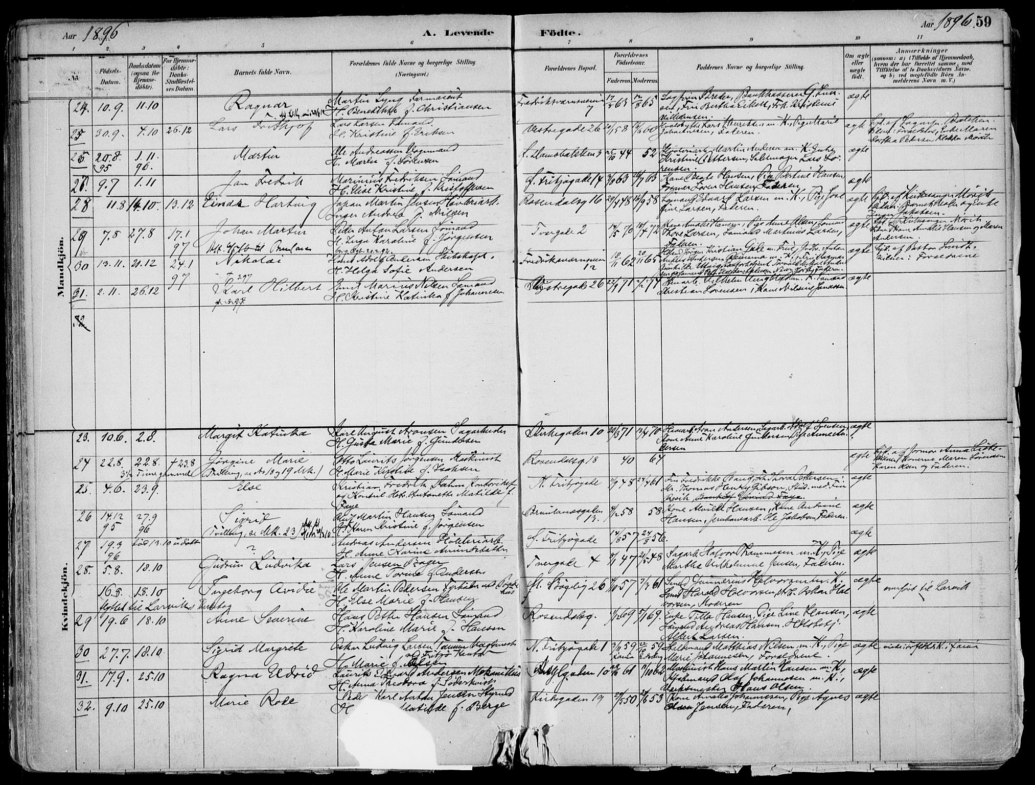 Larvik kirkebøker, AV/SAKO-A-352/F/Fb/L0004: Parish register (official) no. II 4, 1884-1902, p. 59