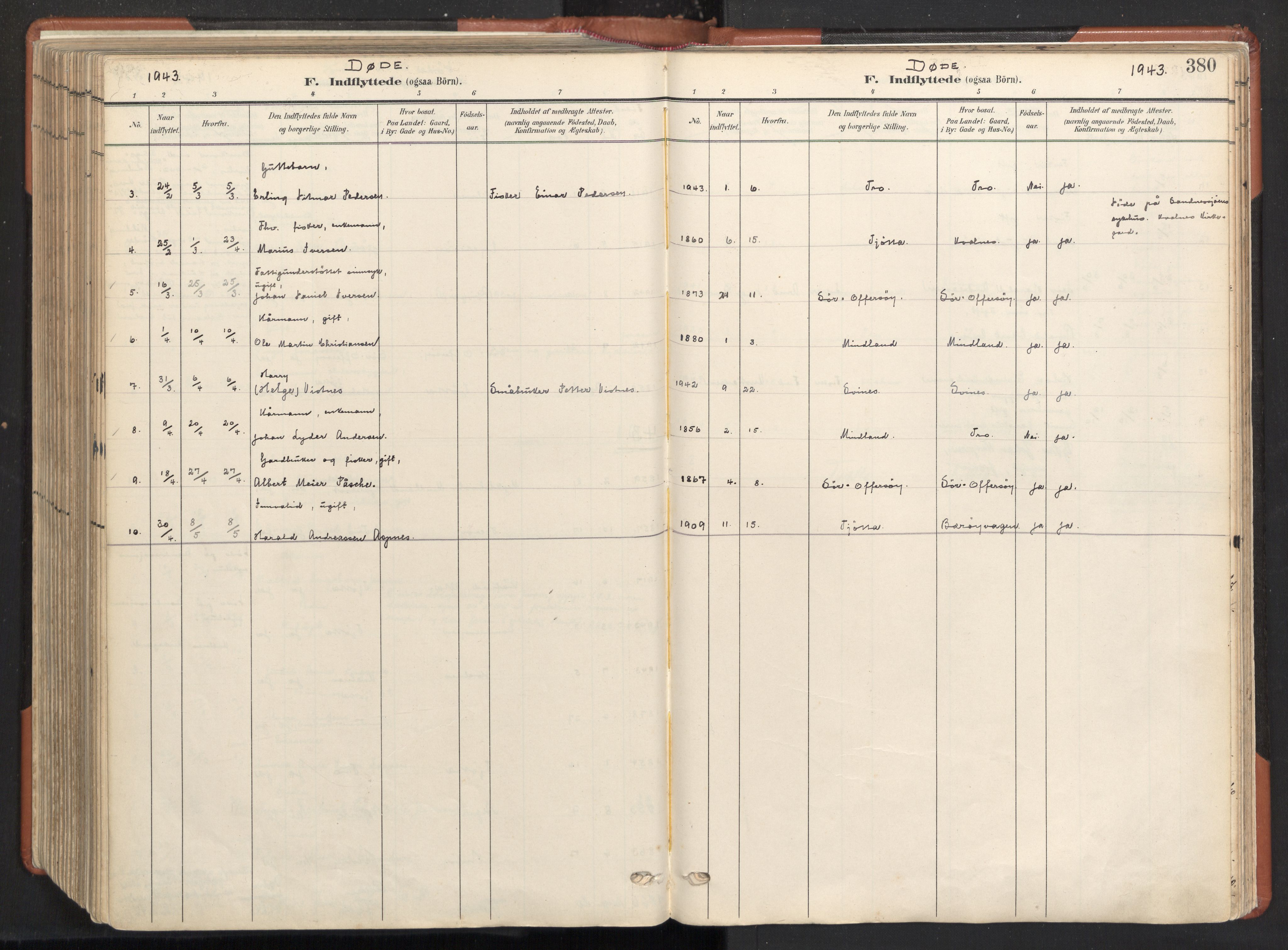 Ministerialprotokoller, klokkerbøker og fødselsregistre - Nordland, AV/SAT-A-1459/817/L0265: Parish register (official) no. 817A05, 1908-1944, p. 380