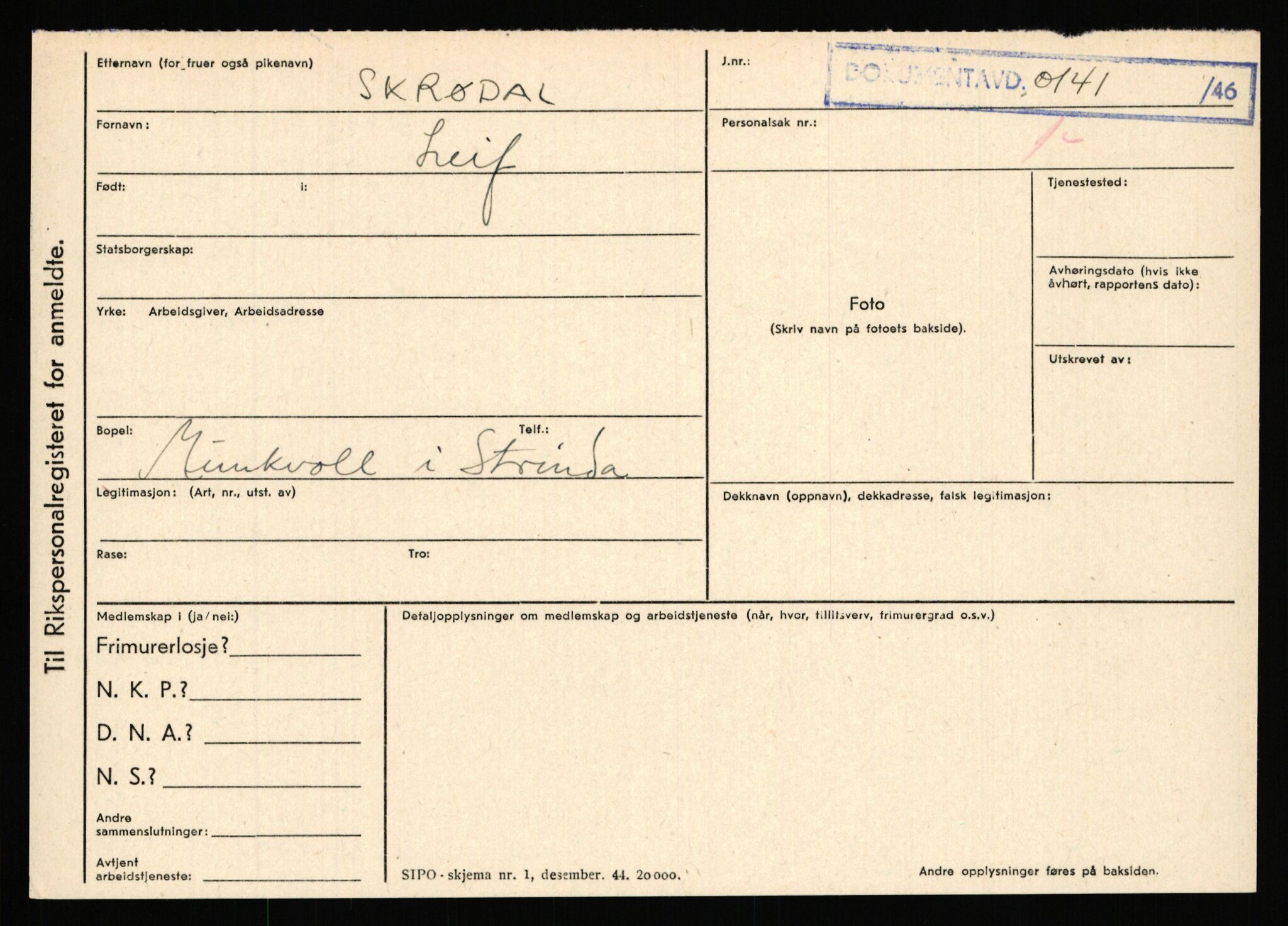 Statspolitiet - Hovedkontoret / Osloavdelingen, AV/RA-S-1329/C/Ca/L0014: Seterlien - Svartås, 1943-1945, p. 1511