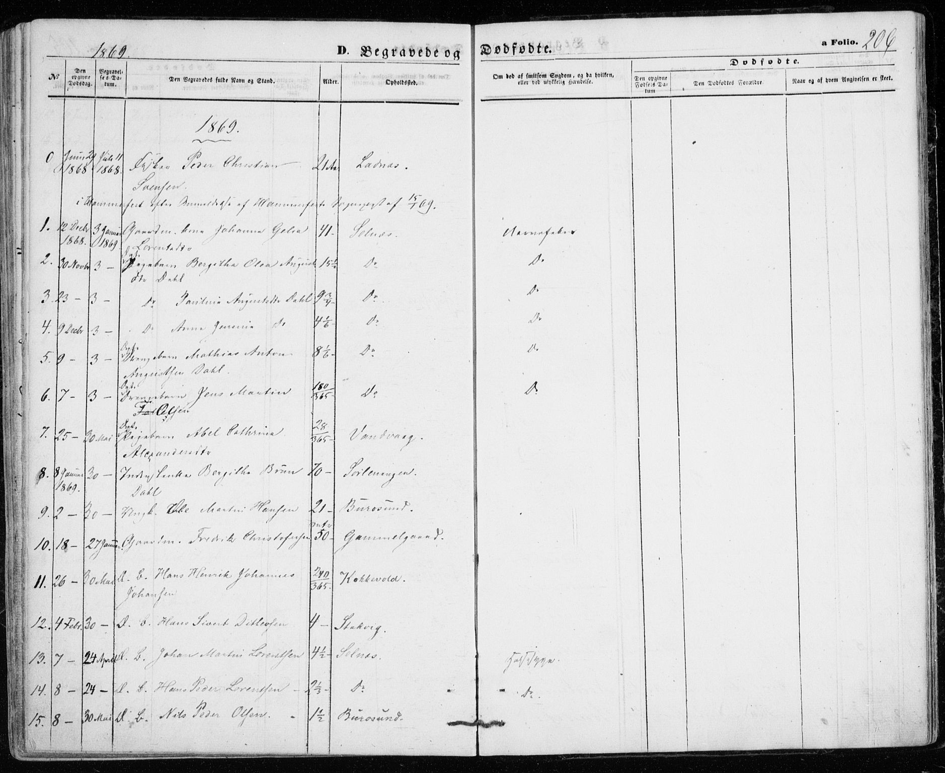 Karlsøy sokneprestembete, AV/SATØ-S-1299/H/Ha/Haa/L0004kirke: Parish register (official) no. 4, 1861-1871, p. 206